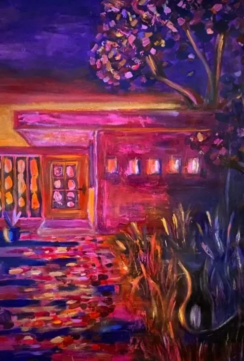 Magische Farbwelten - Farbintensives Mixed-Media Bild auf A1 Aquarellpapier