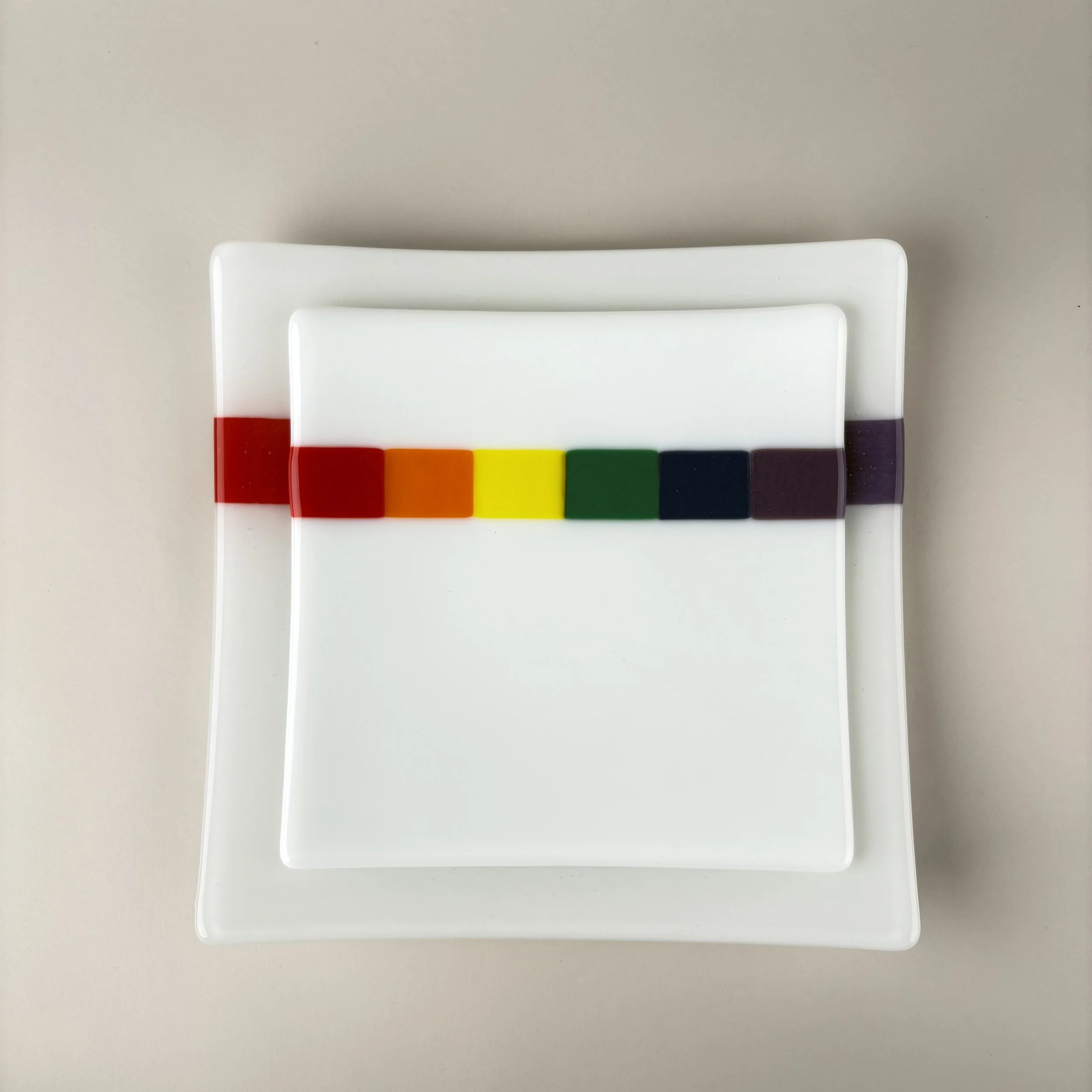 Rainbow Band Platter Set