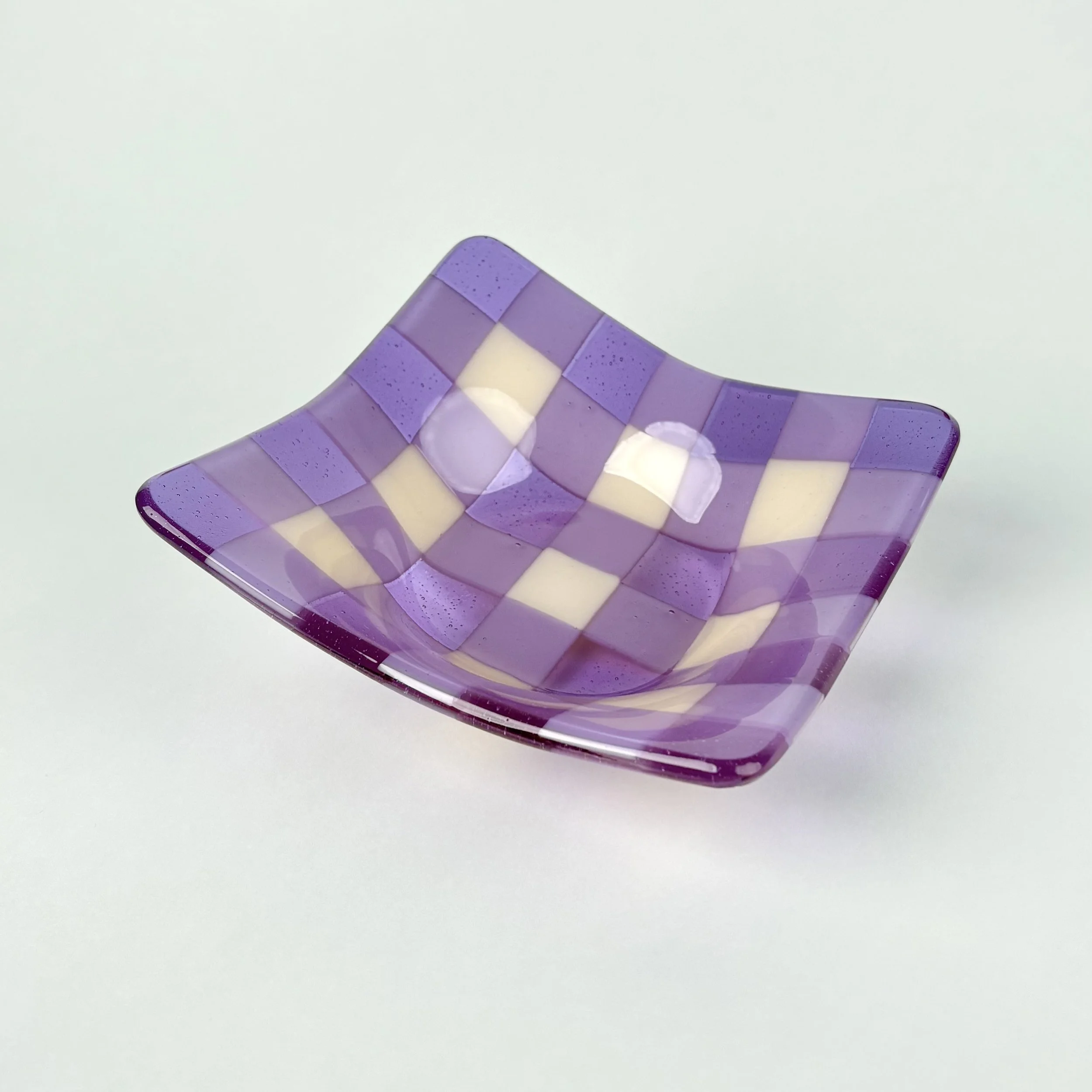 Neo-Lavender & Almond Gingham Bowl · 7"