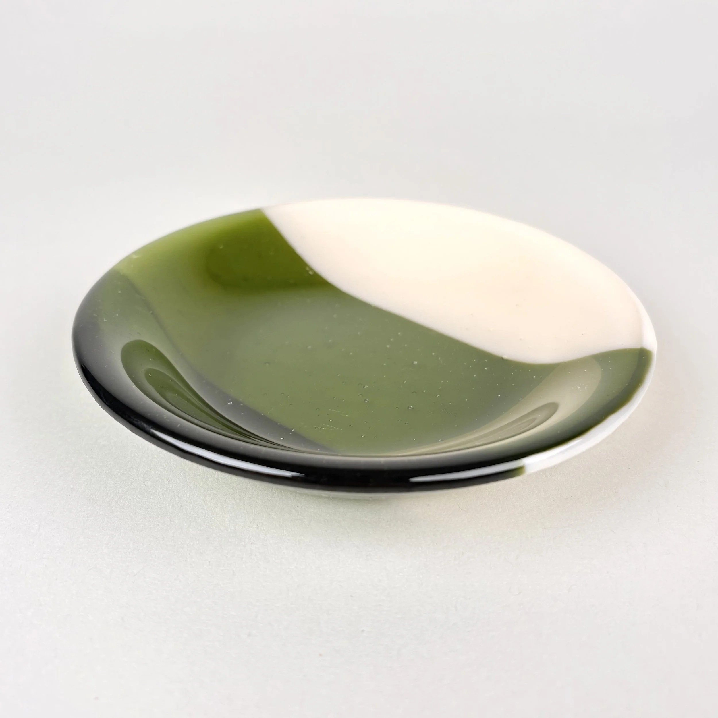 Everyday Bowl — Pine Green & Almond Layered Lines