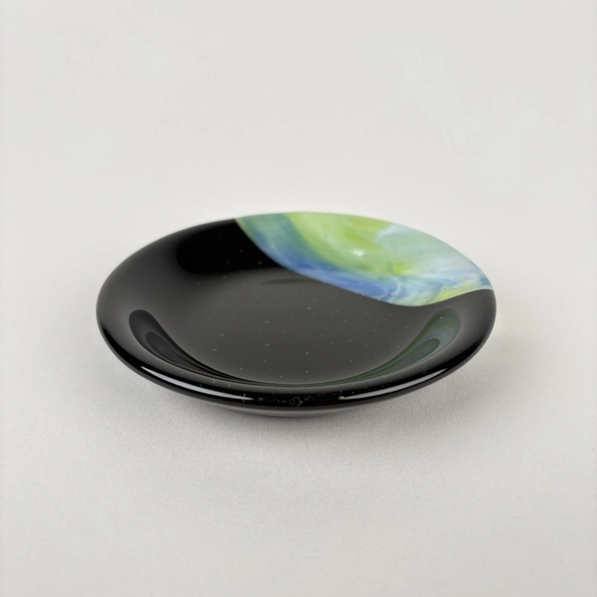 Everyday Bowl — Gloss Black with Green & Blue Accent