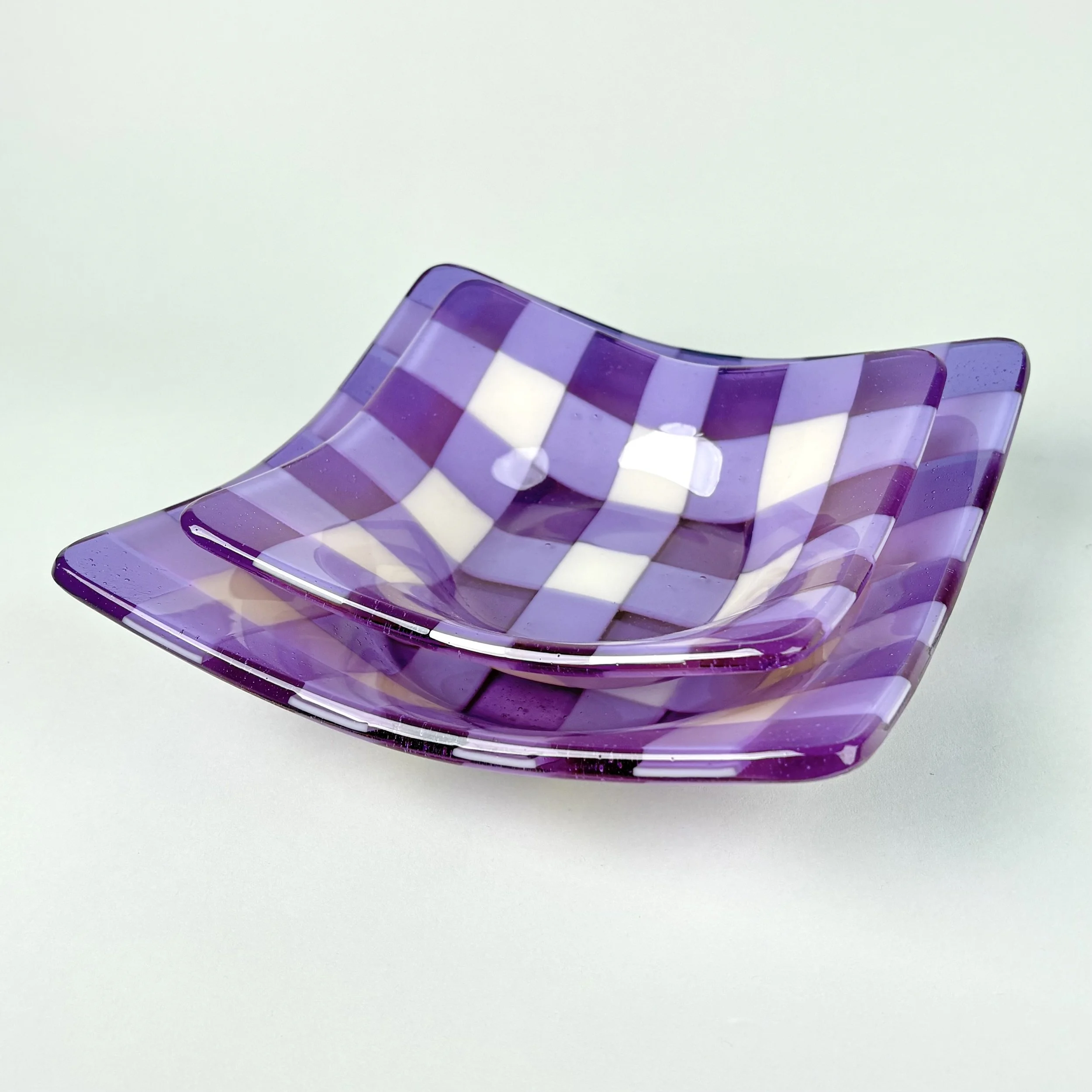 Neo-Lavender & Almond Gingham Bowl Set
