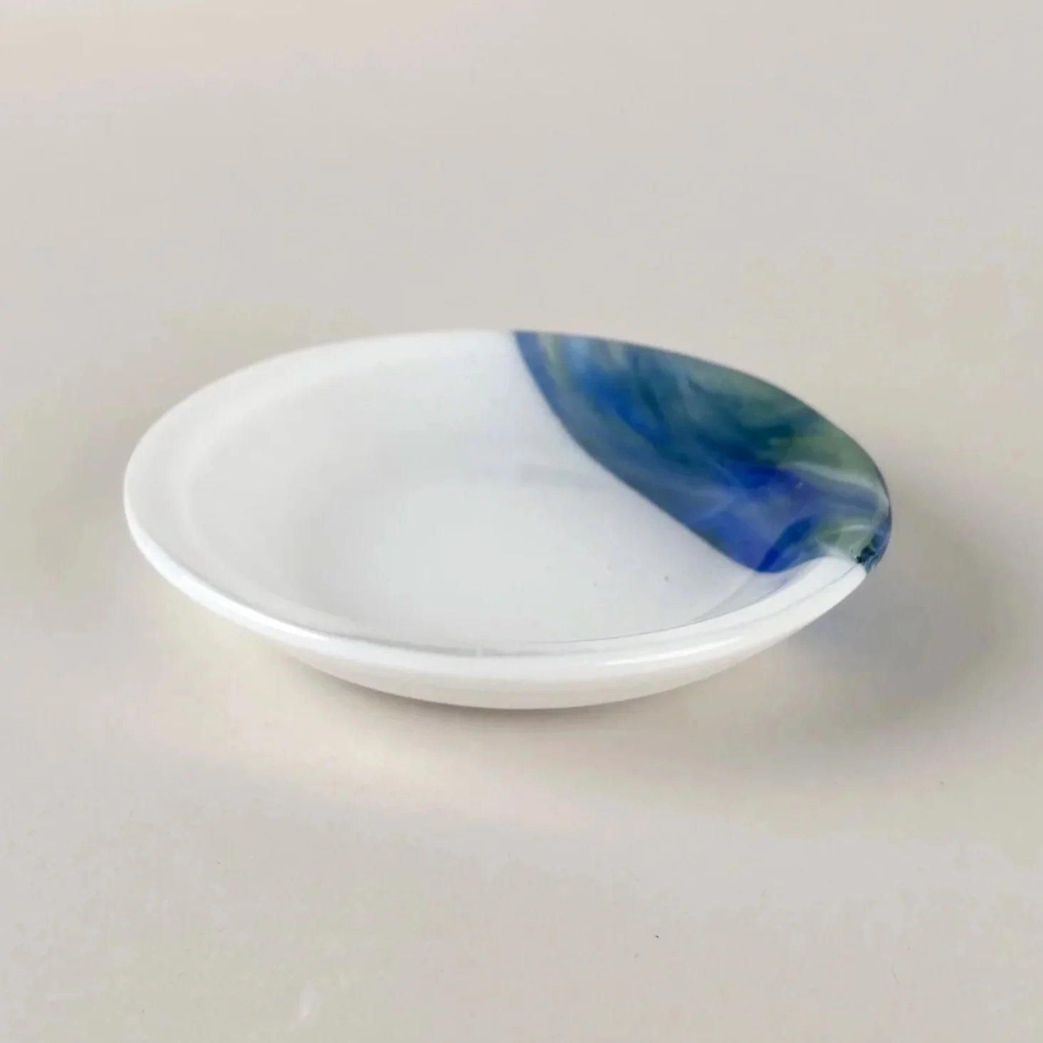 Everyday Bowl — White with Green & Blue Accent