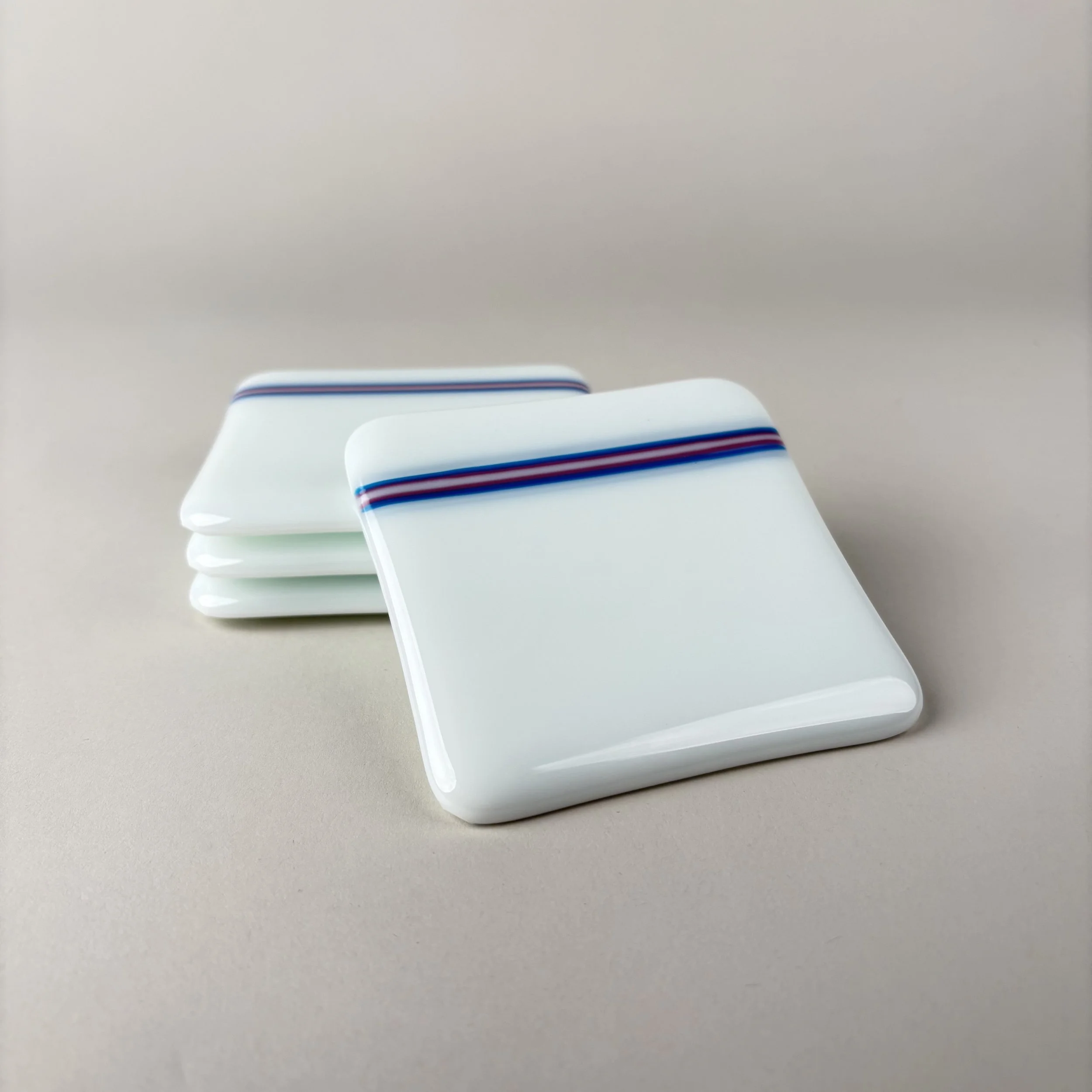 Trans Flag Accent Coaster Set