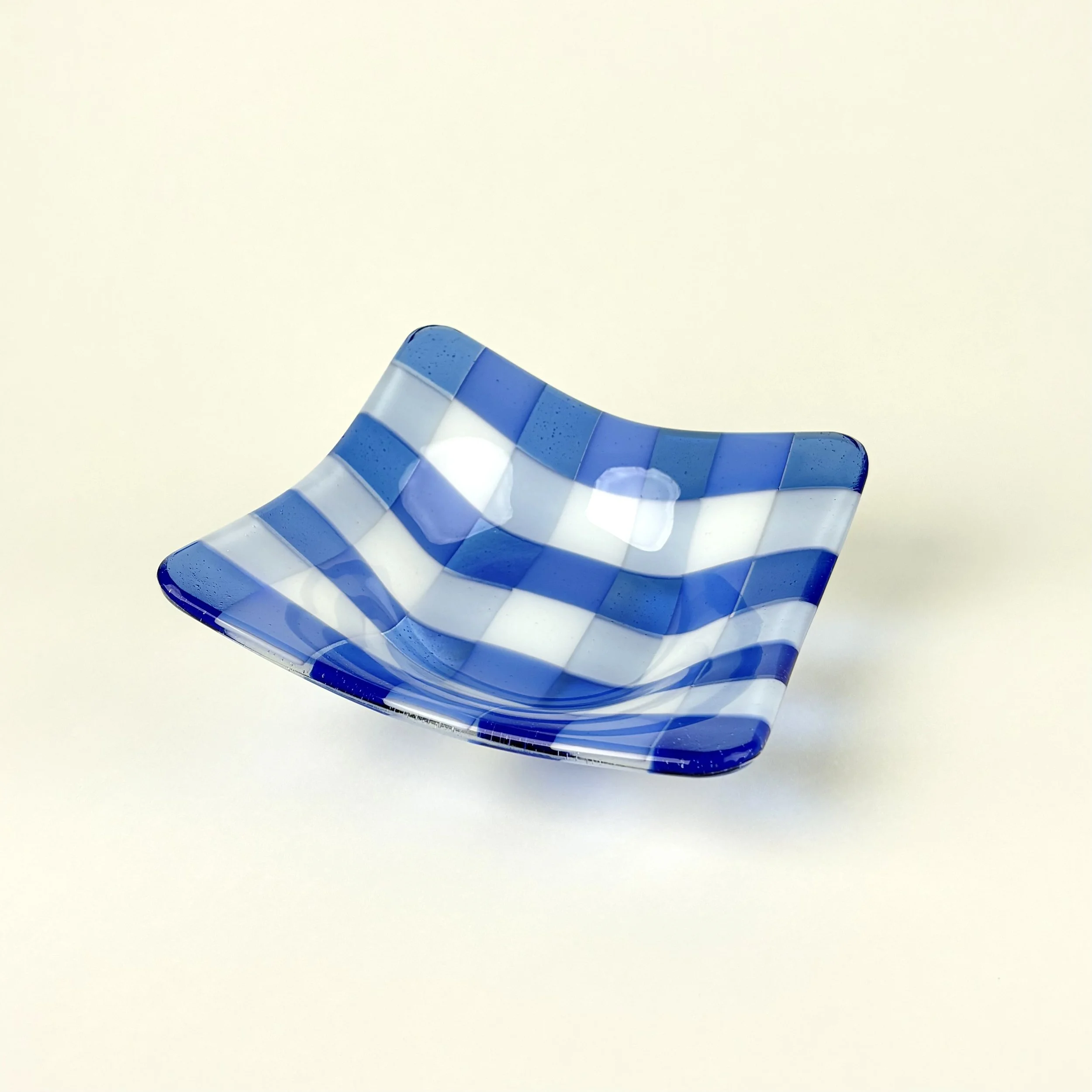 Classic Blue & White Gingham Bowl · 7"