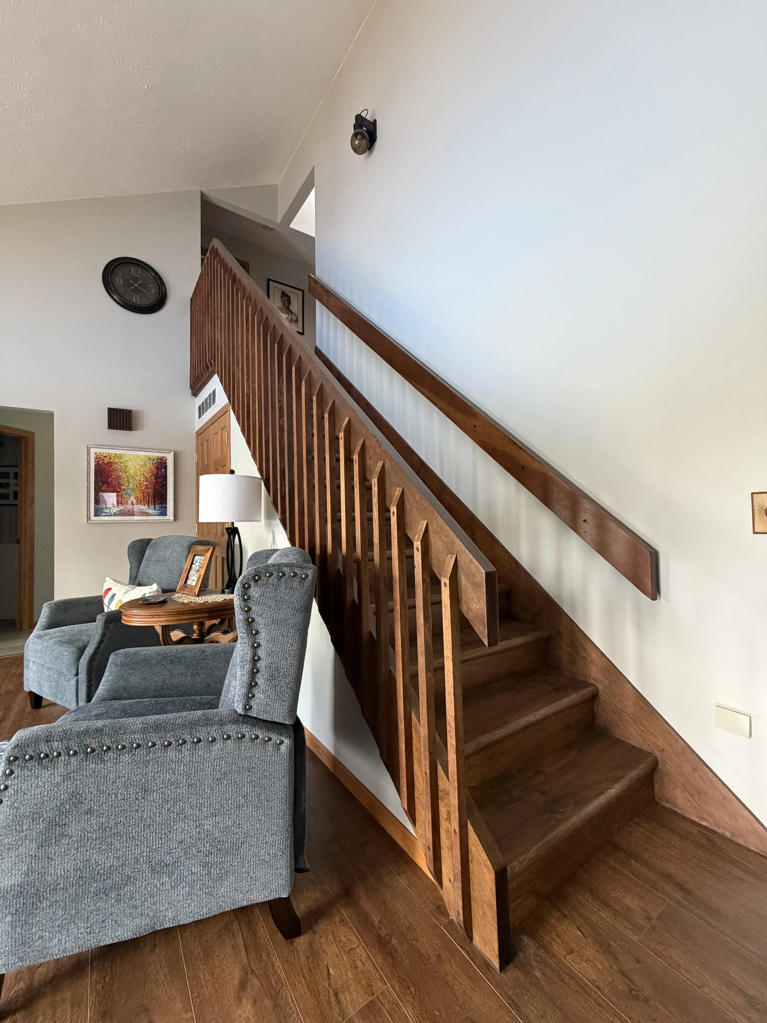Restored stairs top to bottom stain and seal