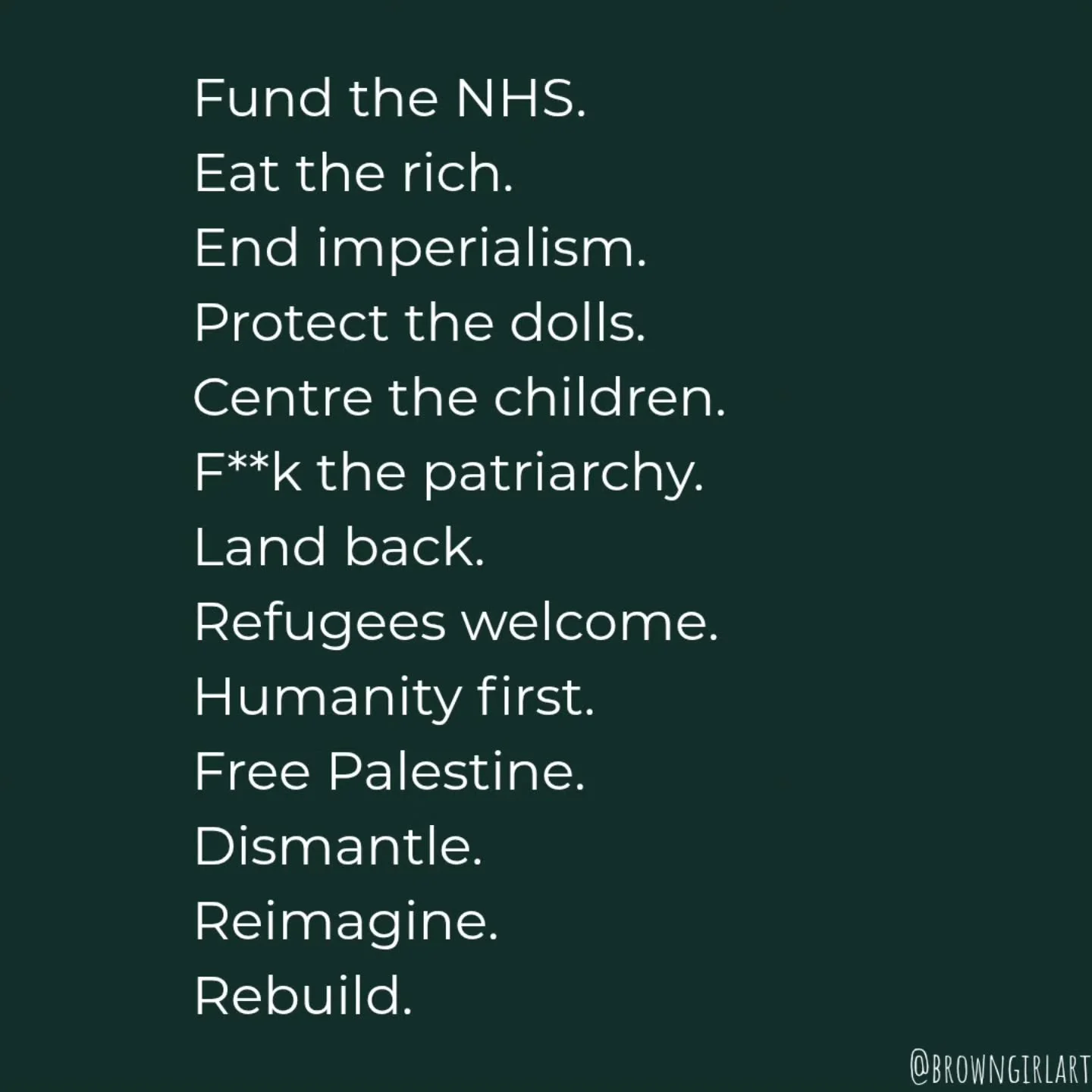 Regular reminders 🤍

#rebelsanctuary #collectiveliberation #endallempires