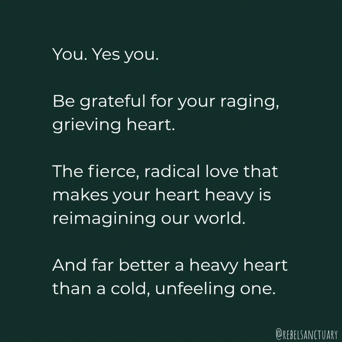 Massive love to all the grieving, raging hearts 🤍

Slide 4 - from "Perfect Victims" by Mohammed el-Kurd.

#rebelsanctuary #collectivegrief #collectiverage #collectiveliberation