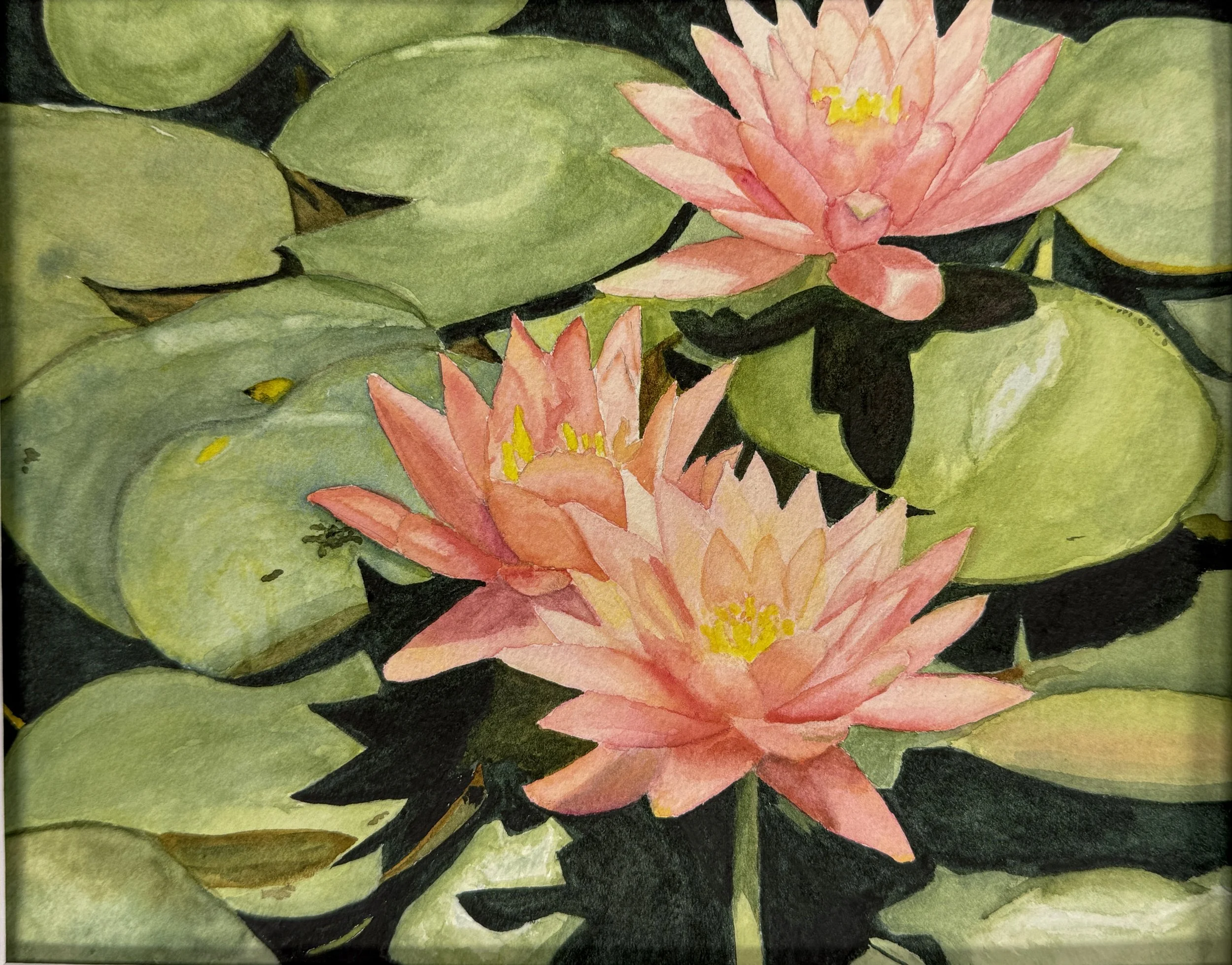 Jeanne Murphy, "Waterlilies," Watercolor on Paper
