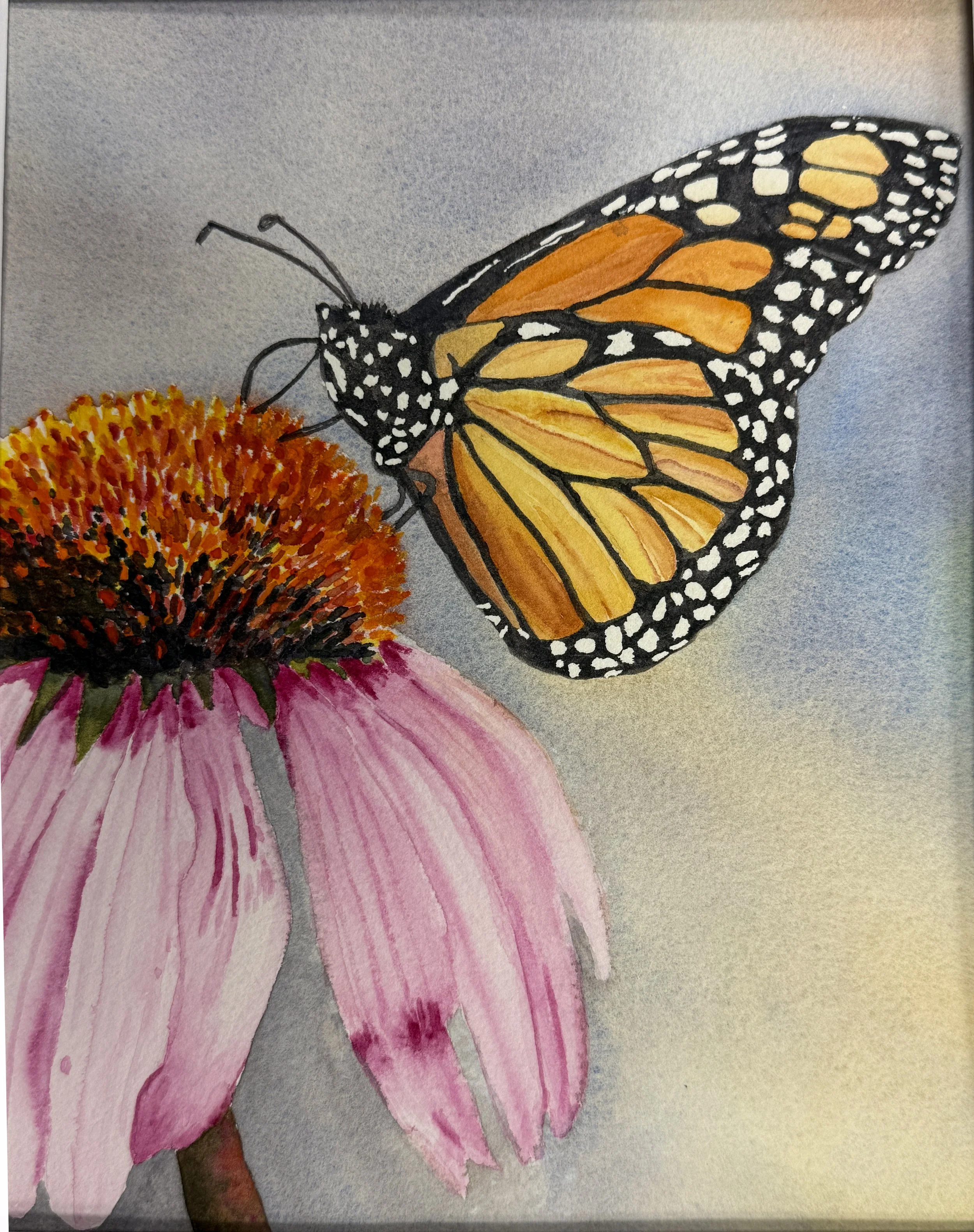 Jeanne Murphy, "Butterflies Are Free," Watercolor on Paper