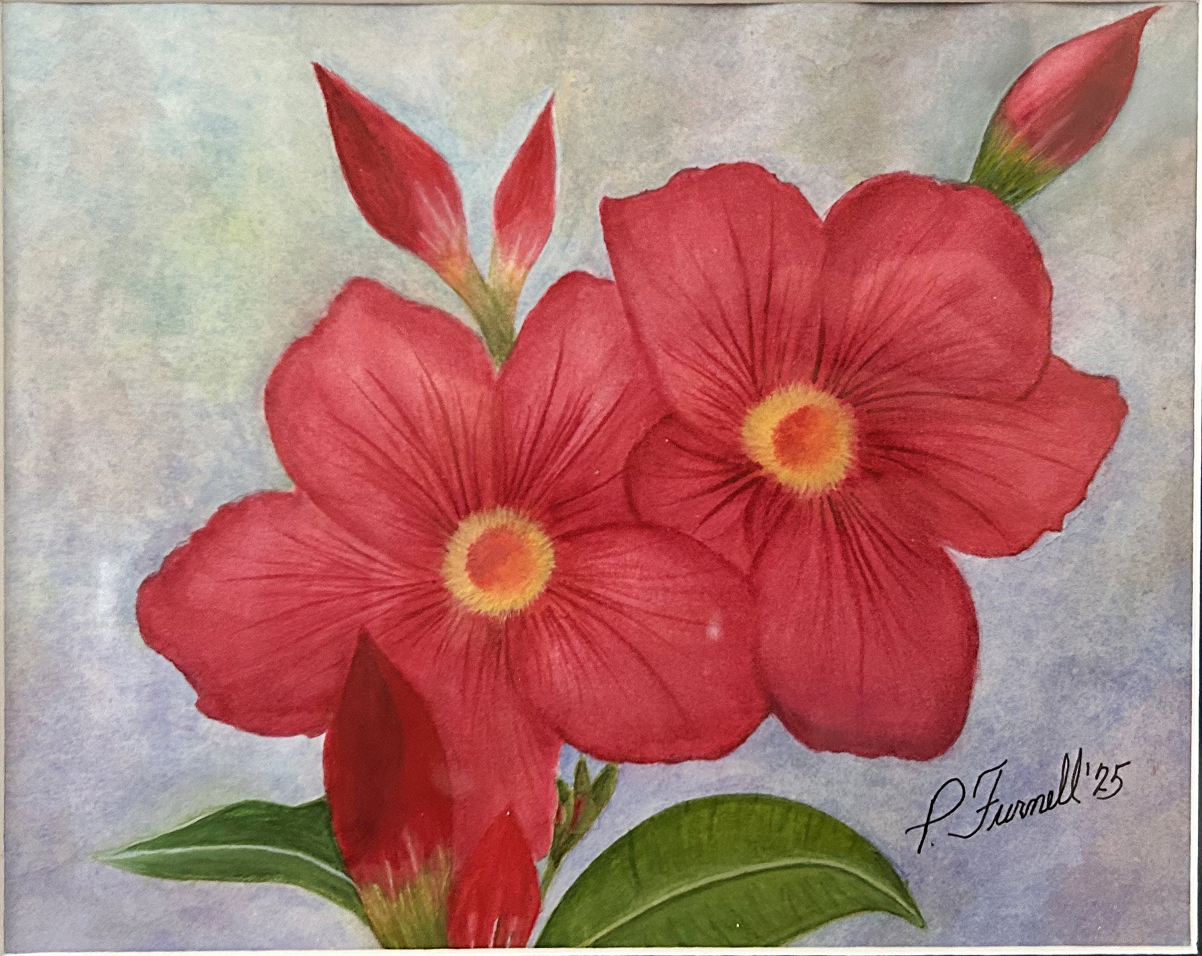 Pat Furnell, "Ladies in Red," Watercolor on Paper