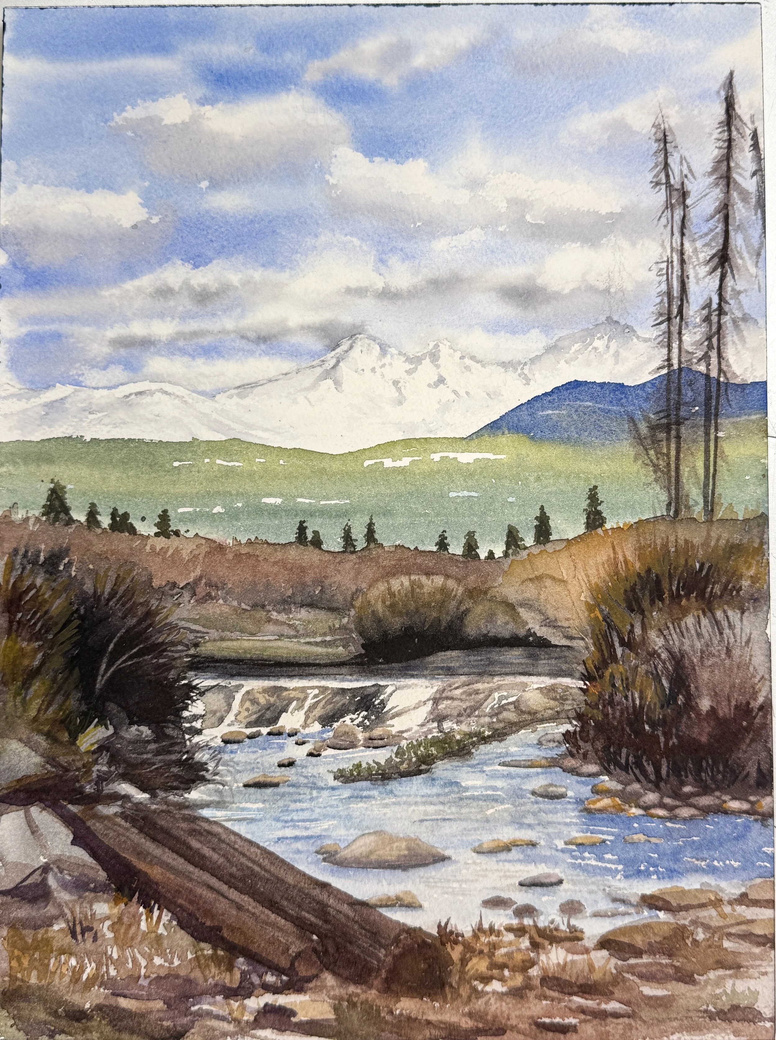 Kevin Hamilton, "Continental Divide," Watercolor on Paper