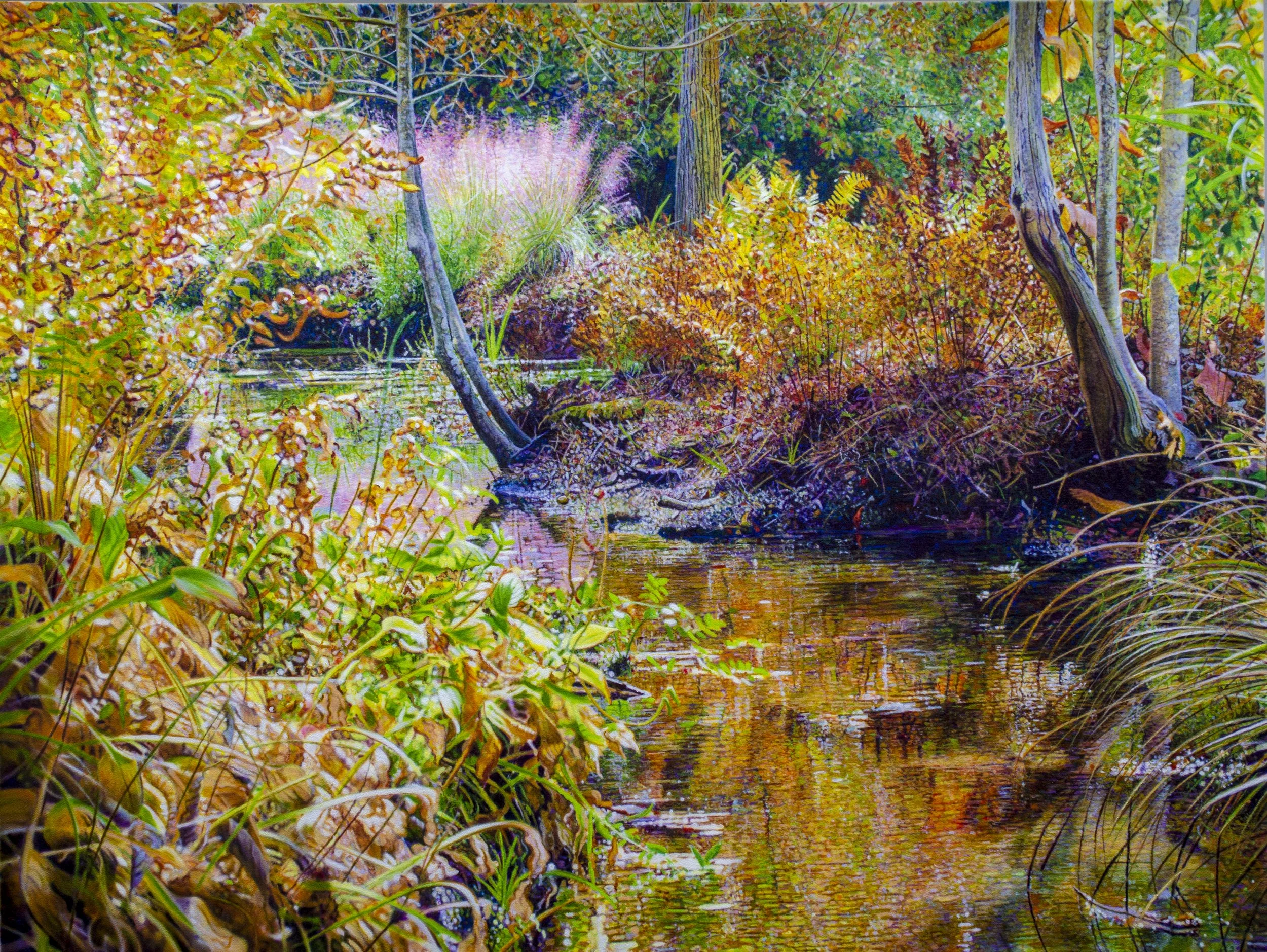 "Bayard Cutting Arboretum: Late Fall," Ross Barbera, Acrylic on Canvas, 36" x 48"