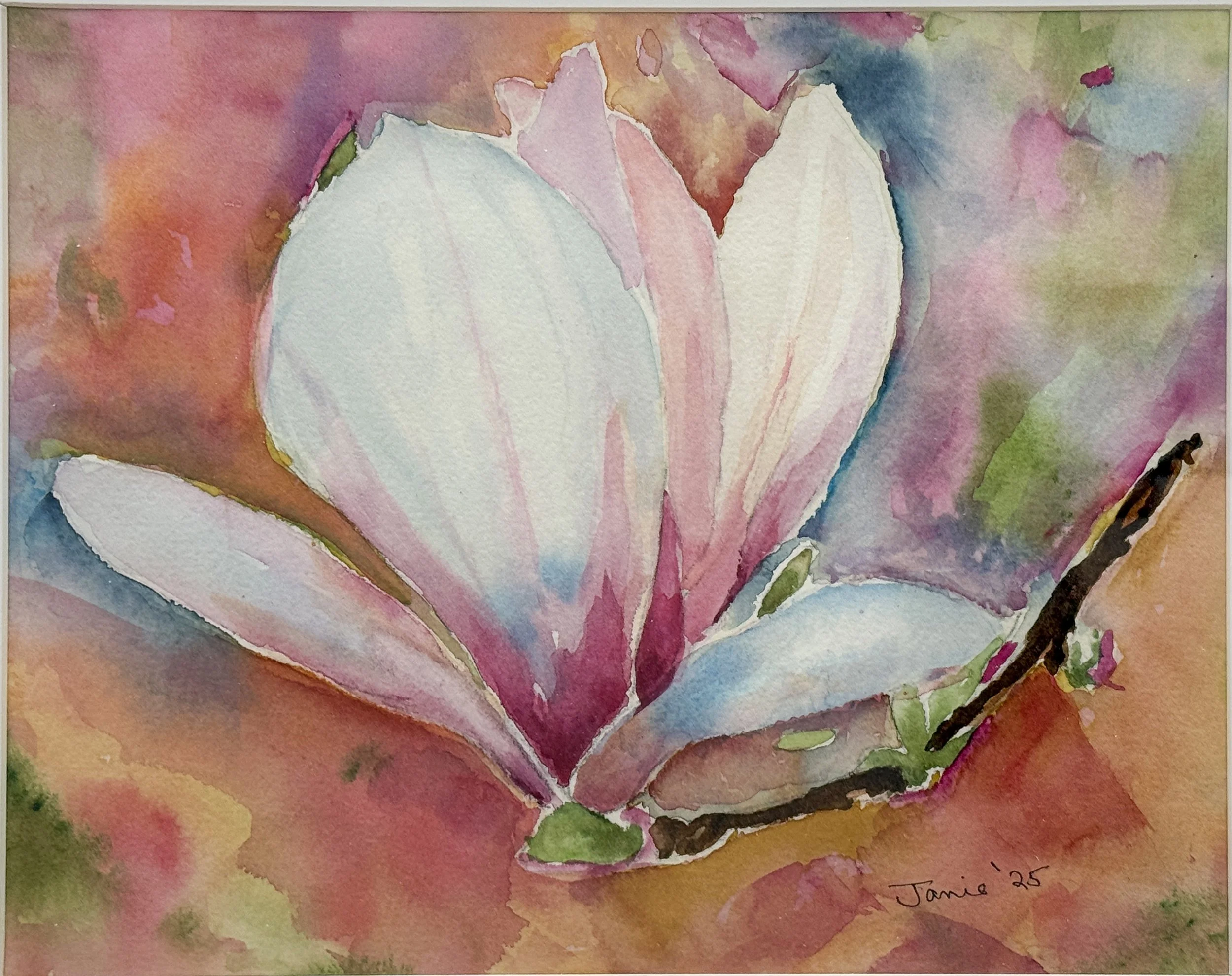 Jane Stepper DeStio, "Flower Power," Watercolor on Paper