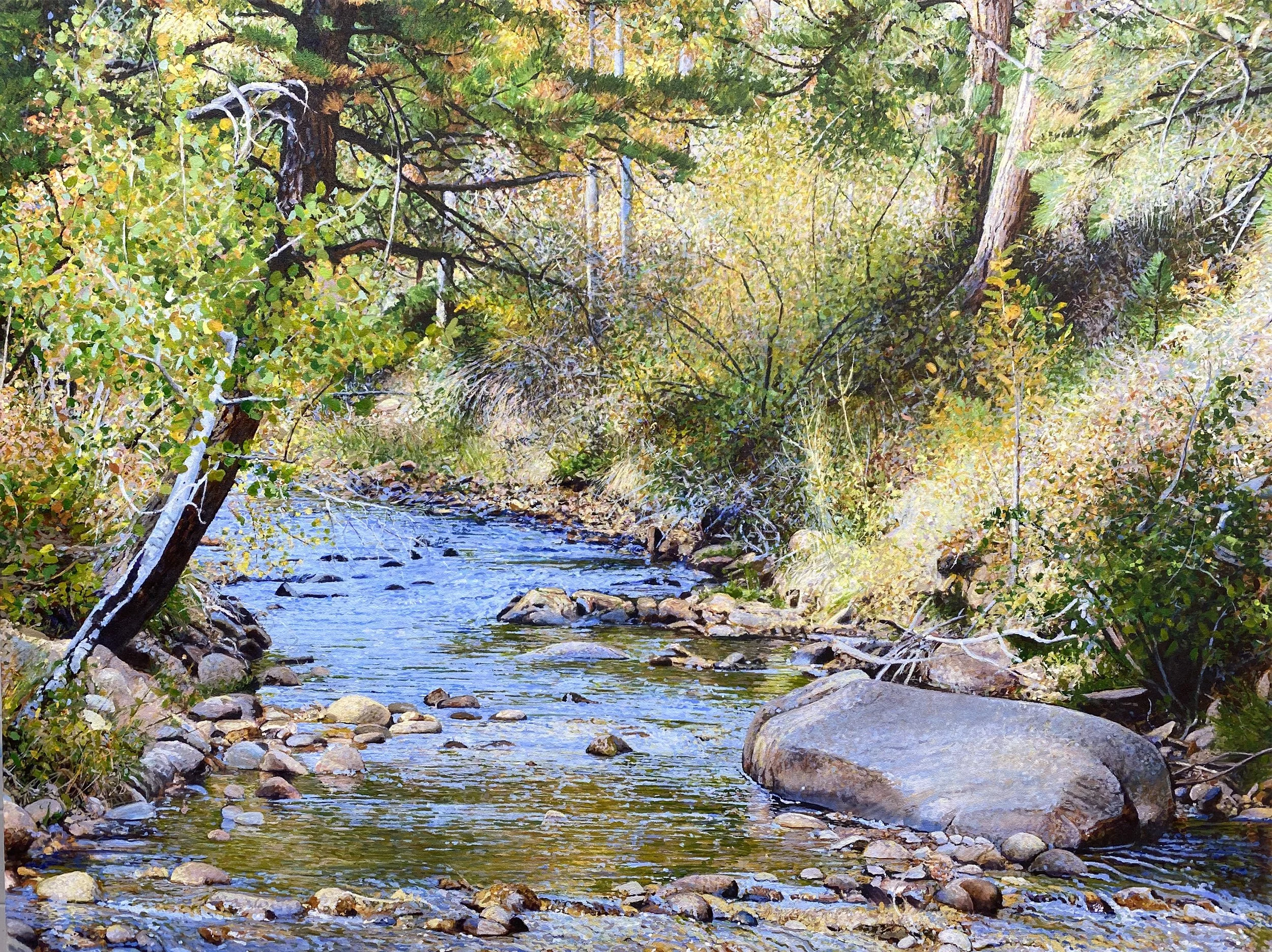 “October: Estes Park, Colorado,” Ross Barbera, Acrylic on Canvas, 36" x 48", 2024