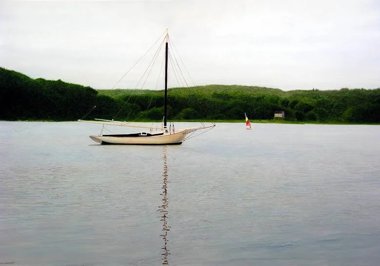 "Late August, Somewhere on Lake George," Ross Barbera, Acrylic on Canvas, 35" x 57"