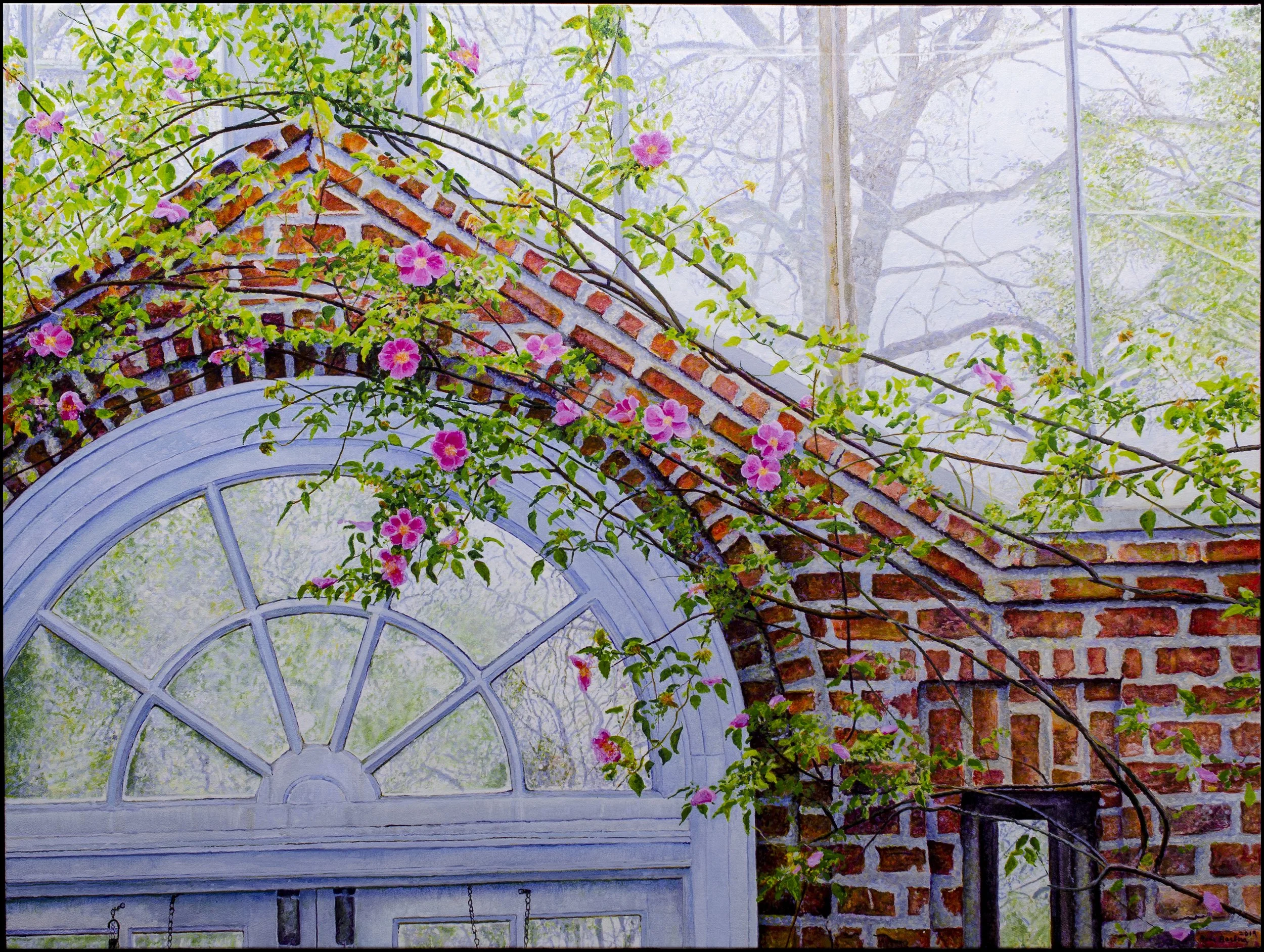 "Camellia House Wall," by Ross Barbera, Acrylic on Canvas, 36" x 48"