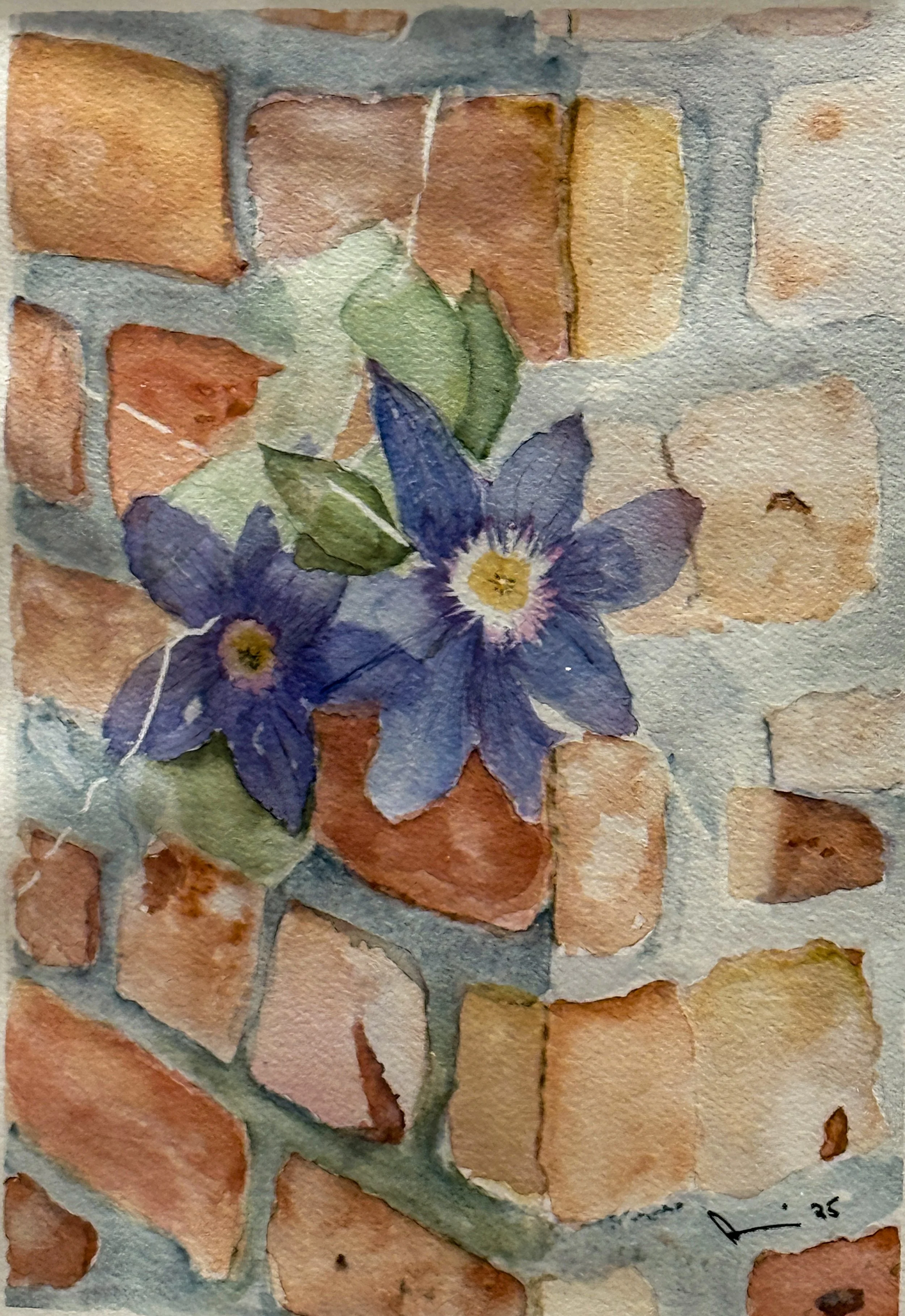Jane Stepper DeStio, "Meet Ya Round the Corner," Watercolor on Paper