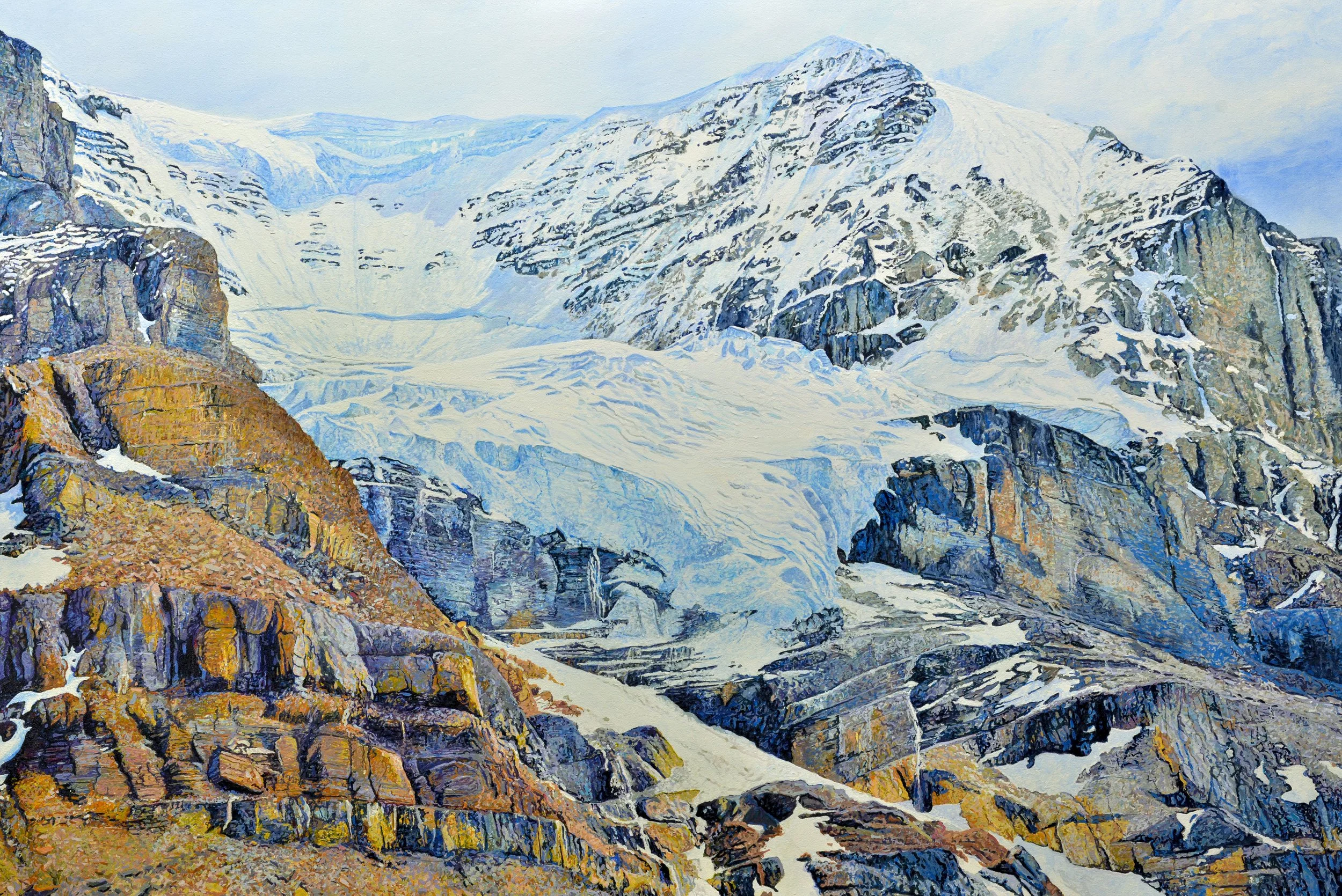 "The Athabasca Glacier, Alberta Canada," by Ross Barbera, Acrylic on Canvas, 48" x 72"