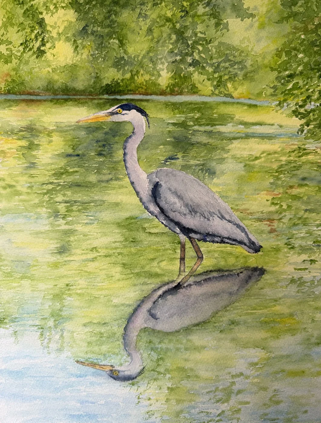 Jane Marconi, "'Reflection in the Marsh," Watercolor, 13" x 17"
