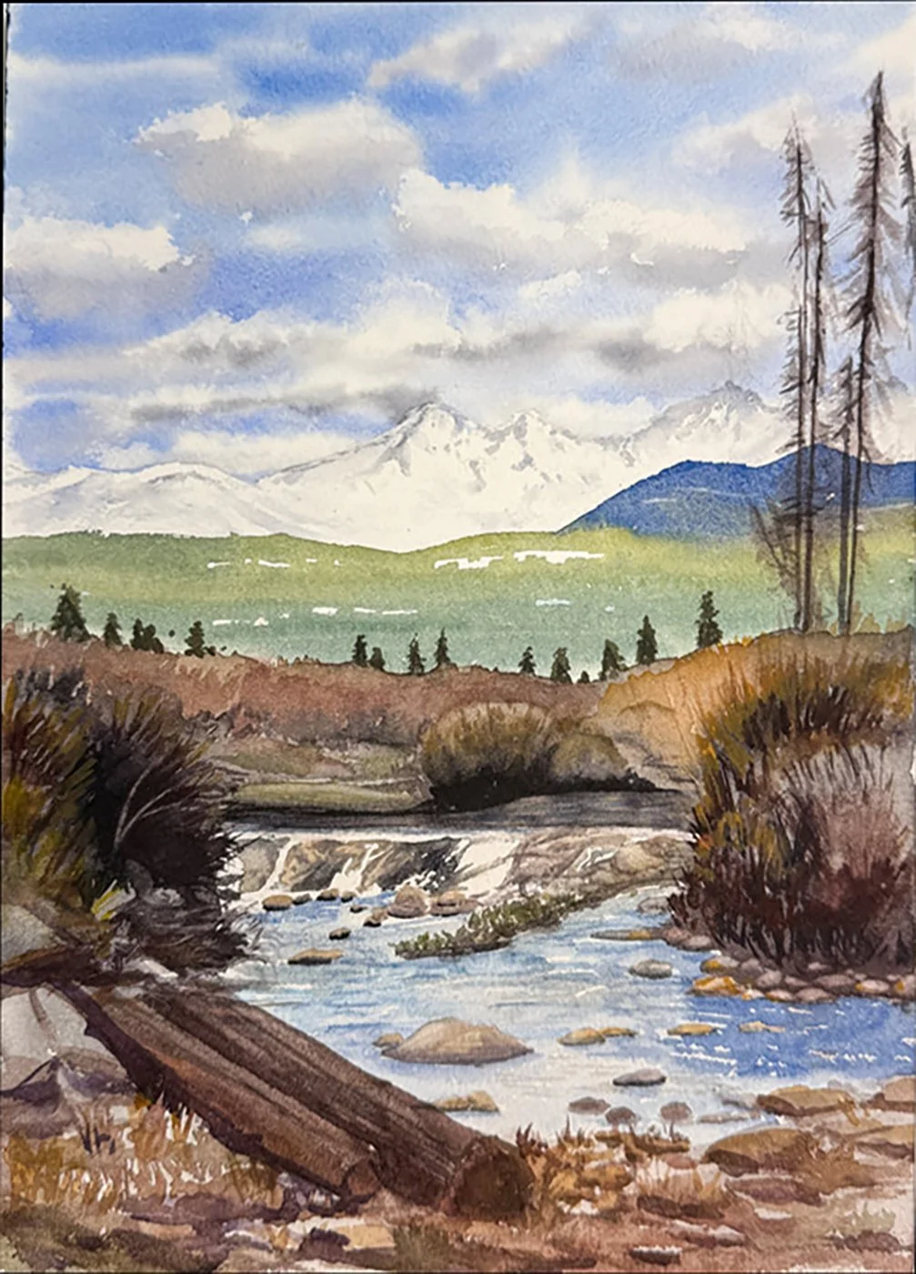 Kevin Hamilton, "Continental Divide," Watercolor on Paper
