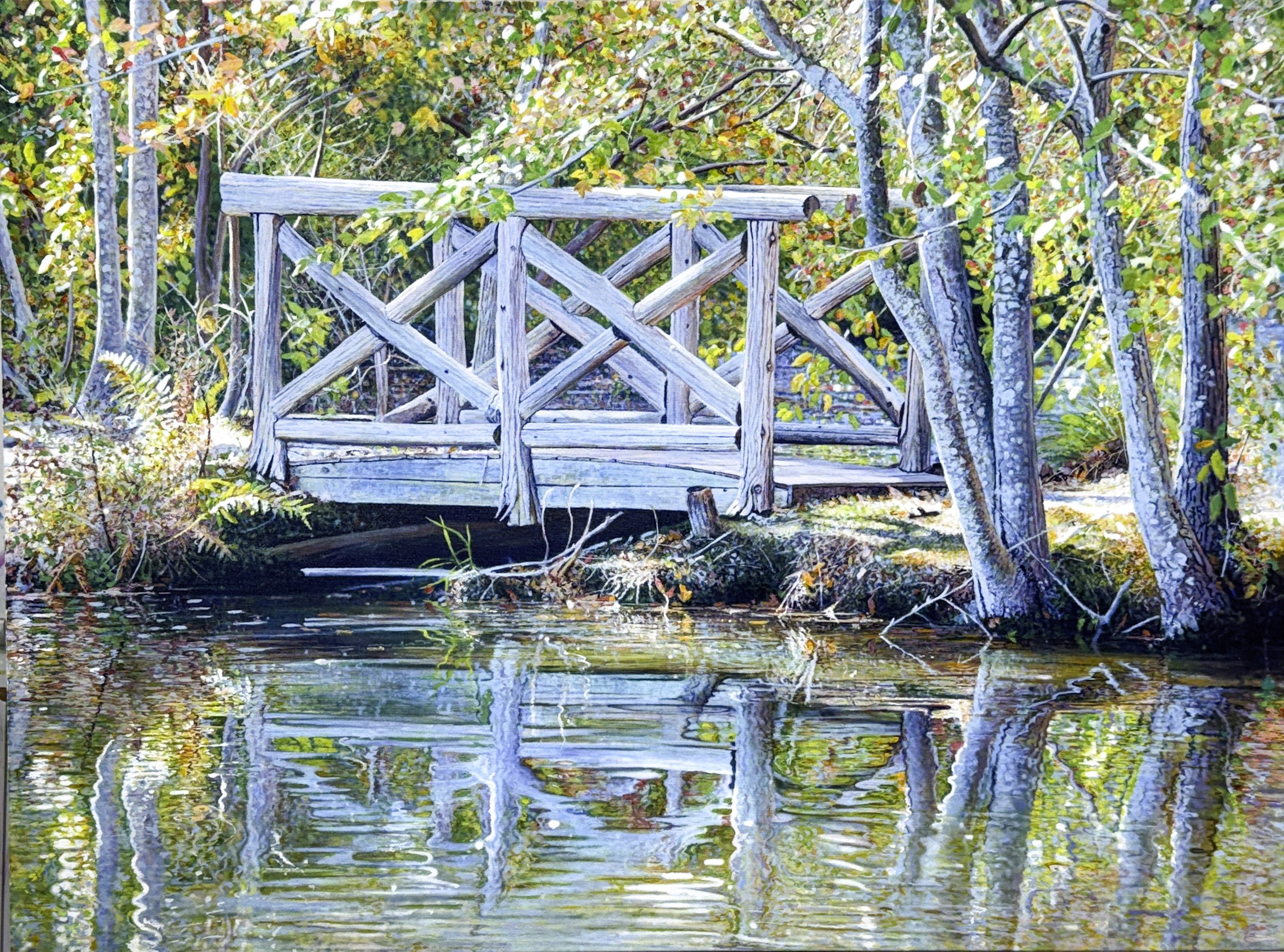 Ross Barbera, "Wooden Footbridge at Bayard Cutting,"