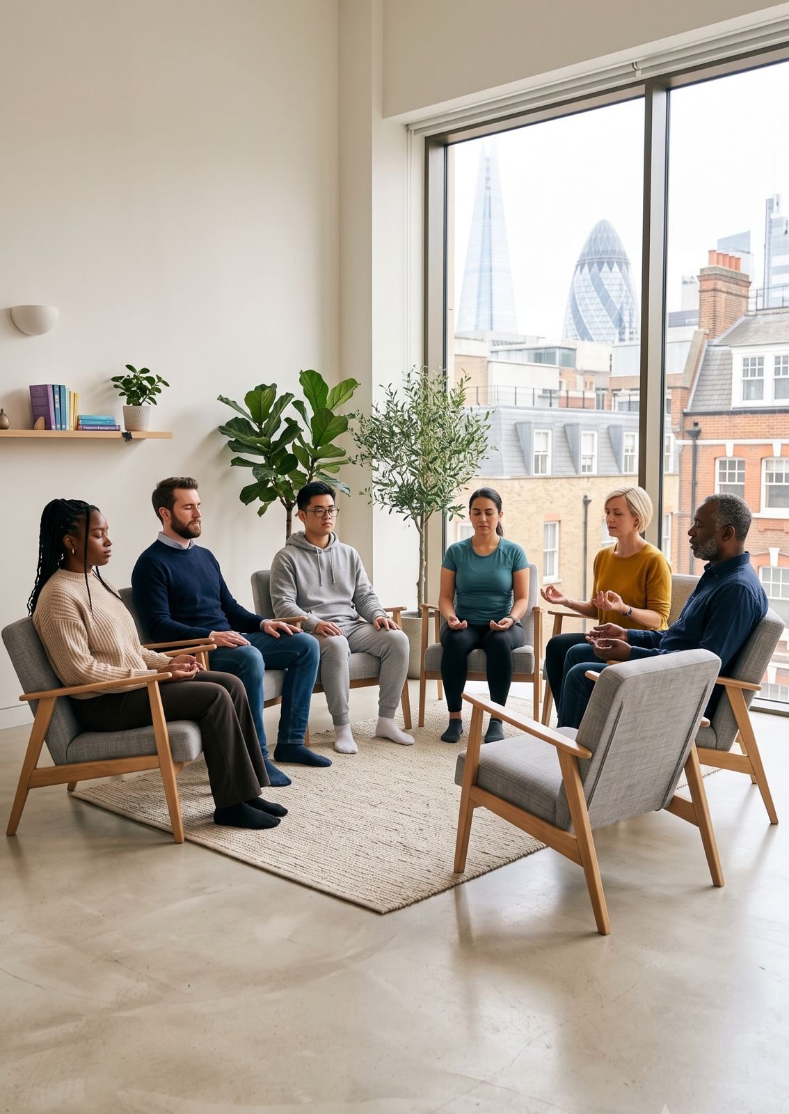 Group meditation session in London - Second Breath meditation course