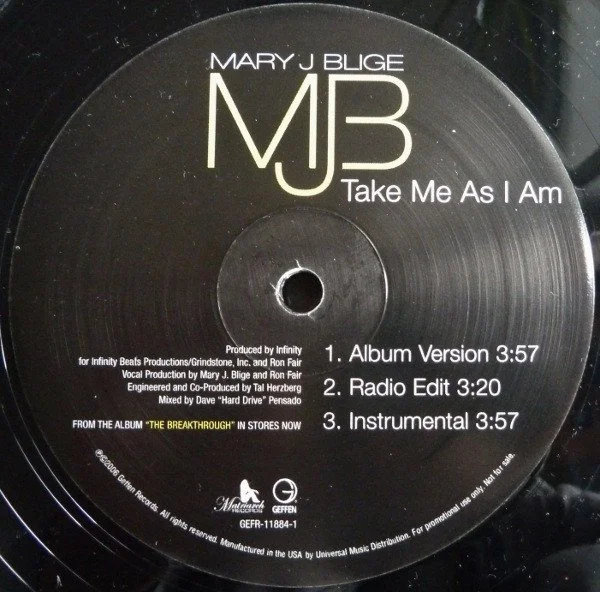 Mary J Blige - Take Me As I Am 12" [c]