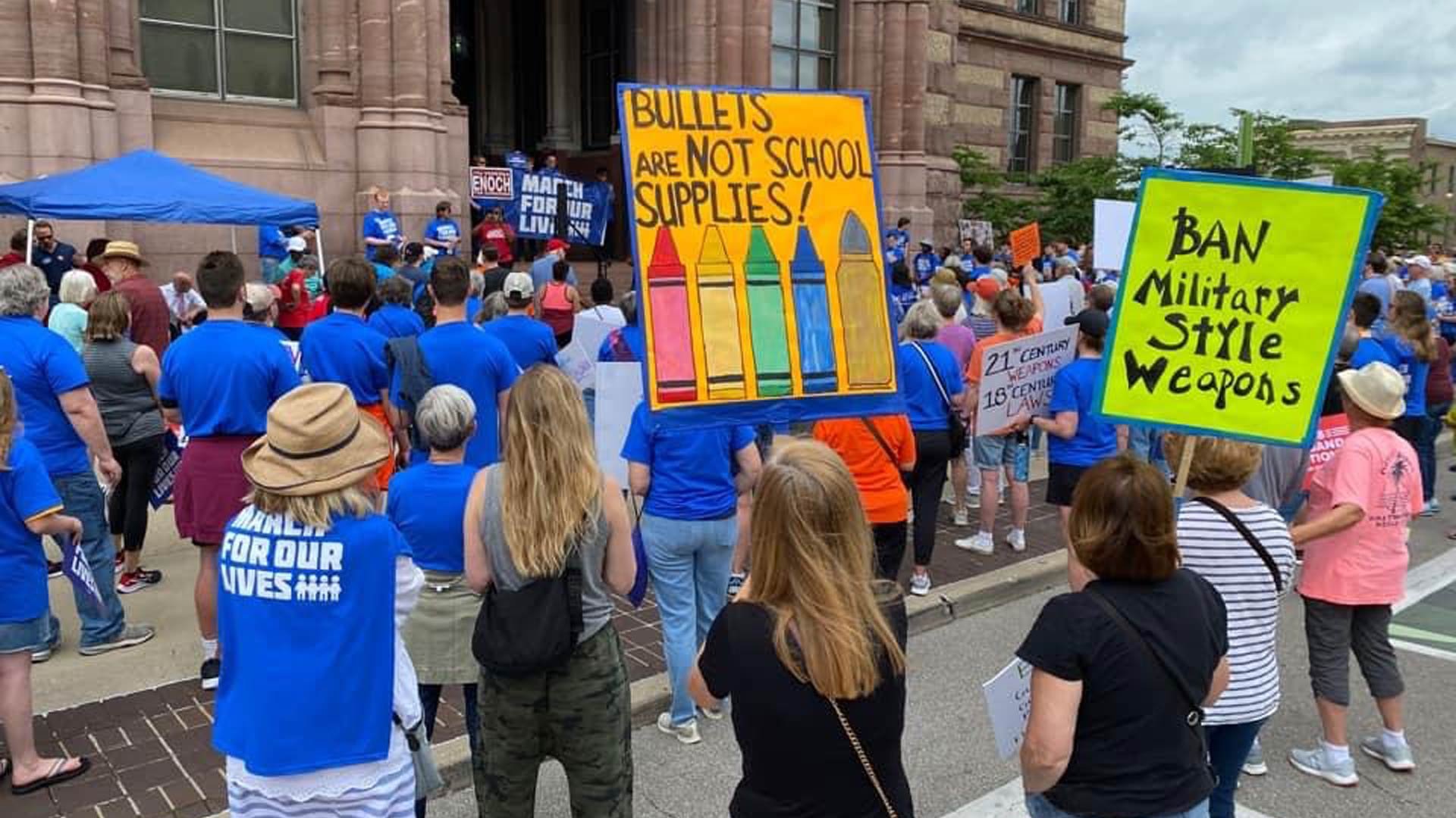 A photo of a crowd at a March For Our Lives rally.