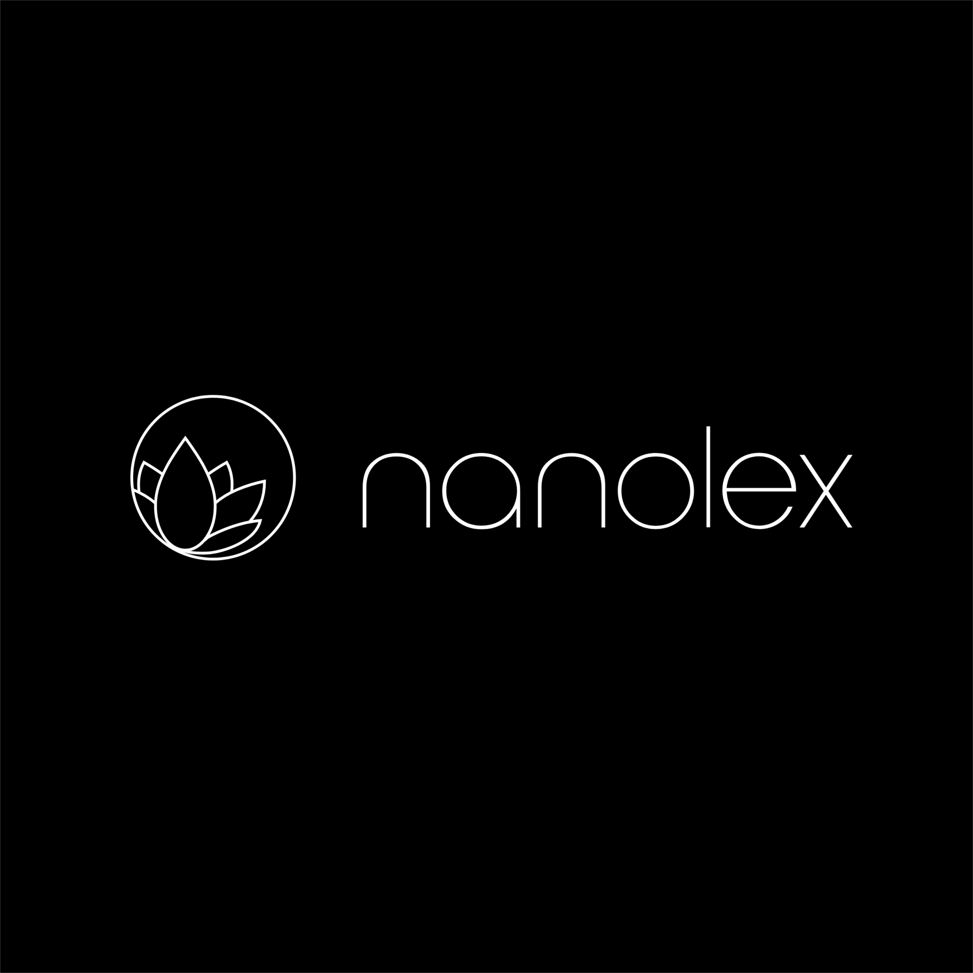 Een zwart achtergrond met een wit logo dat een bloem bevat en de woorden 'namex' eronder.