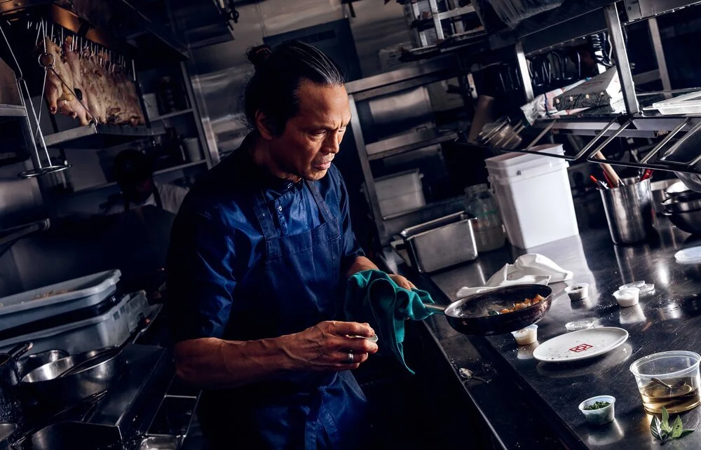  A portrait of renowned chef Susur Lee in action in his restaurant. Photographed by El Keegan, Dublin, Ireland.  
