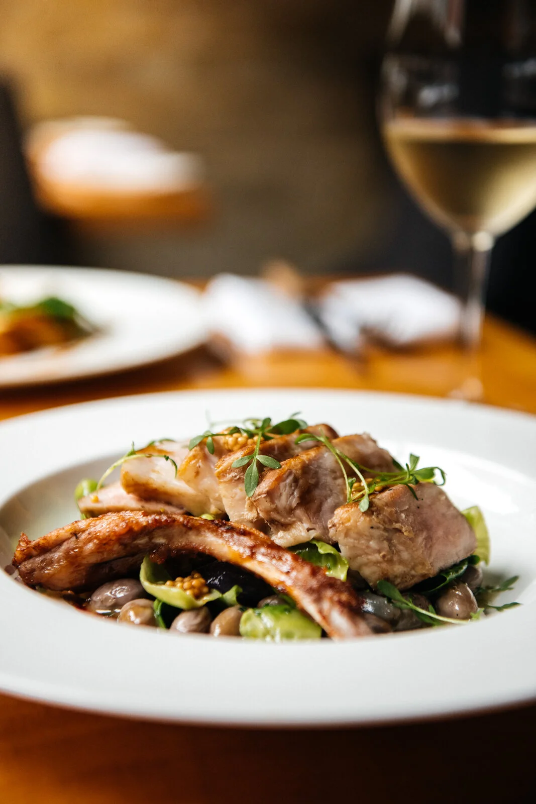  A pork dish at golden hour in a local restaurant. Photographed by El Keegan, Dublin, Ireland.   