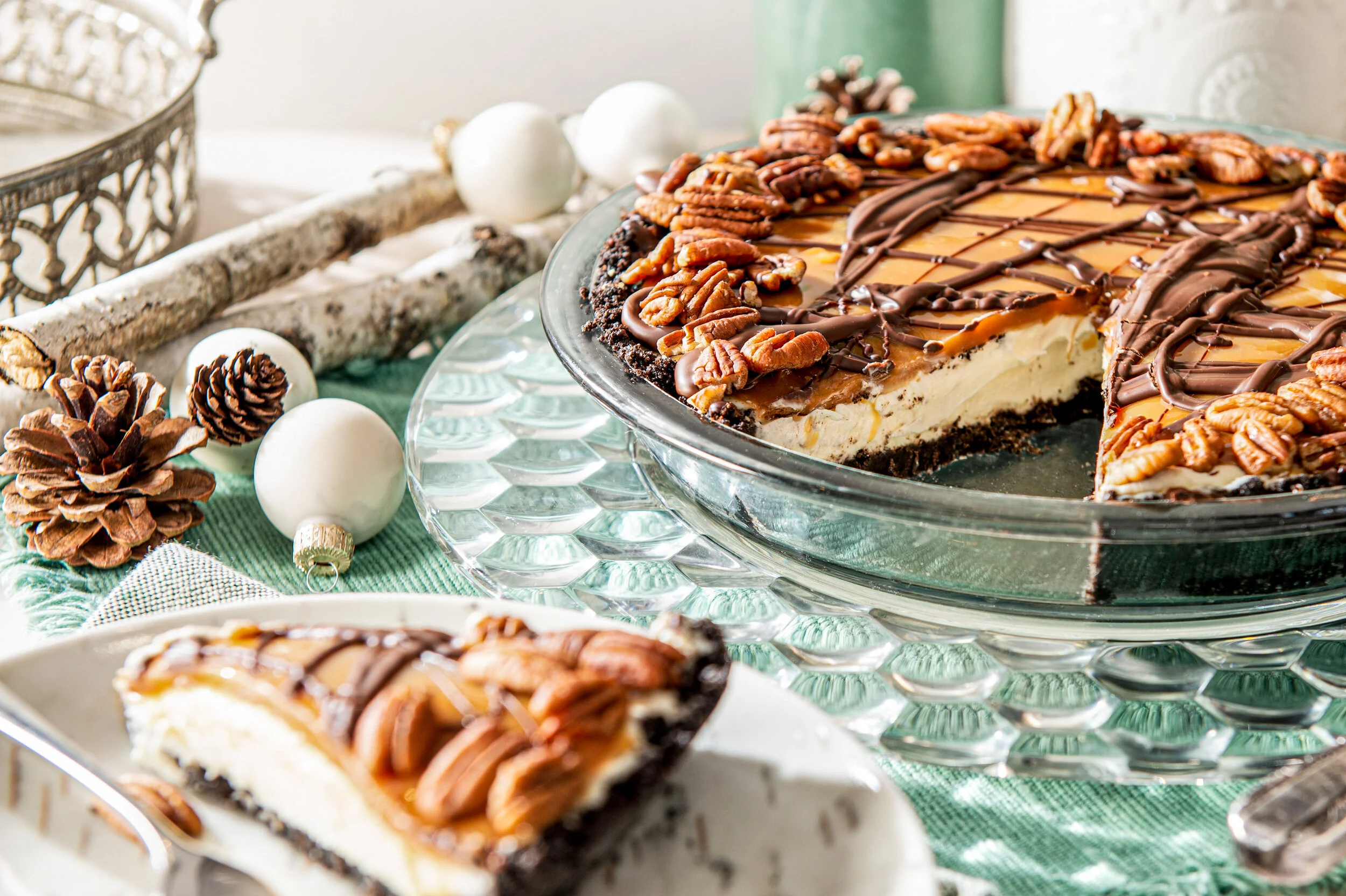  A turtle pie with a slice cut out ready to serve. Food photography captured by Dublin Photographer, El Keegan for Kraft Heinz. 