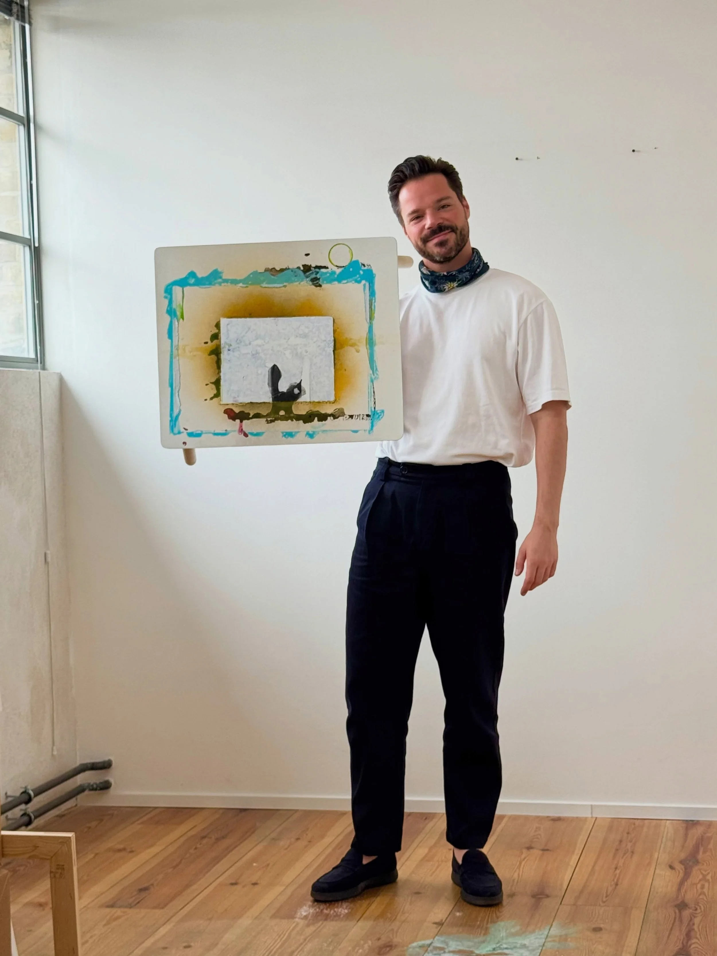 I call it &ldquo;2.0&ldquo;, the work beside the work.

Palettes, test surfaces, spills and leftover gestures slowly begin to hold their own. None of these started as a finished work. They accumulated in the studio&mdash;almost unnoticed&mdash;until 