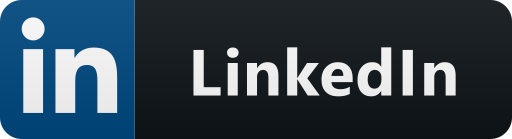 LinkedIn logo with blue and black background.