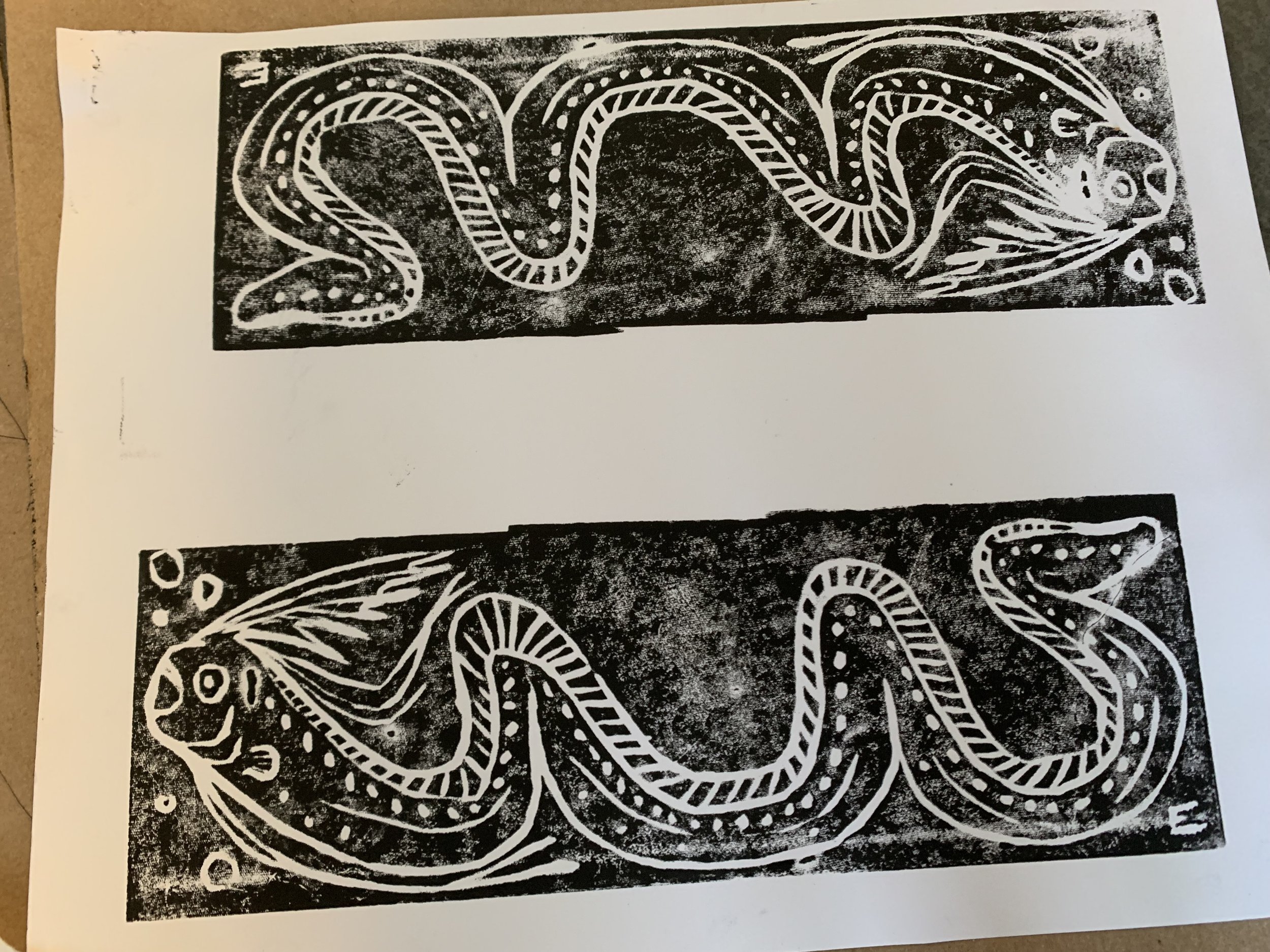 Oarfish, Relief Print, 2024