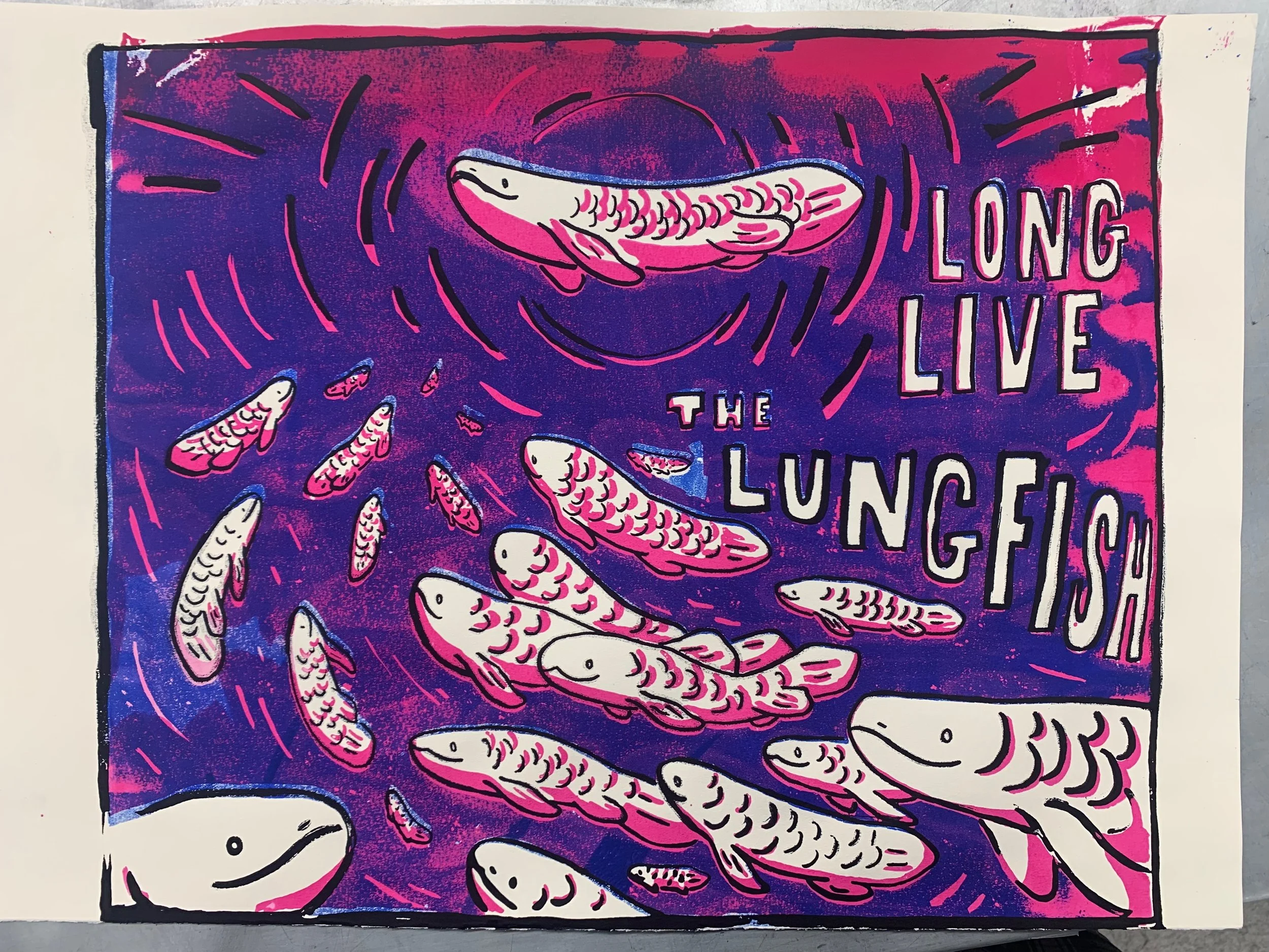Long Live the Lungfish,
Screenprint,
2025
