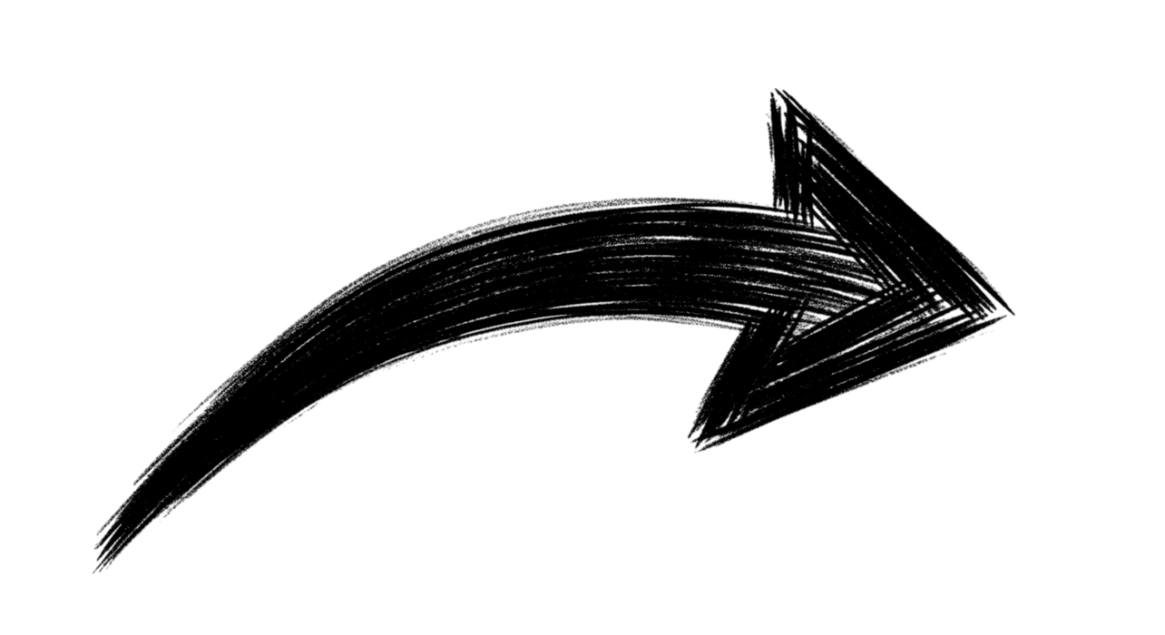 A black, hand-drawn curved arrow pointing to the right.