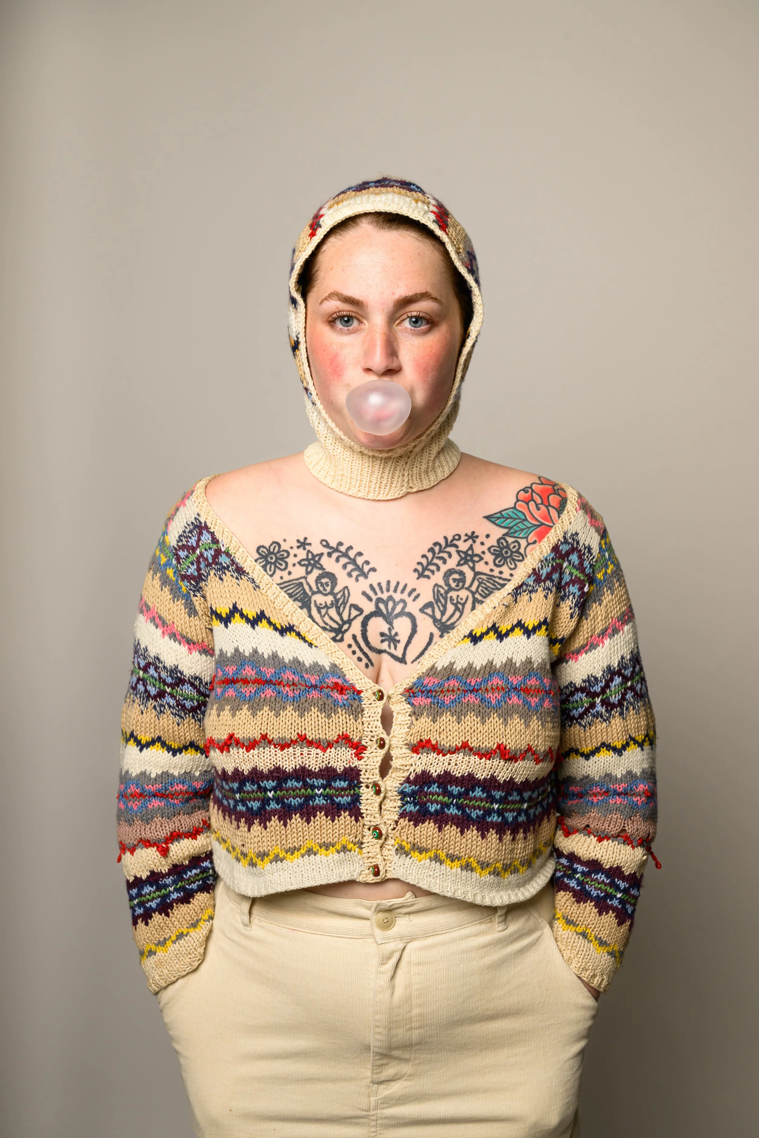 Fair isle cropped cardigan