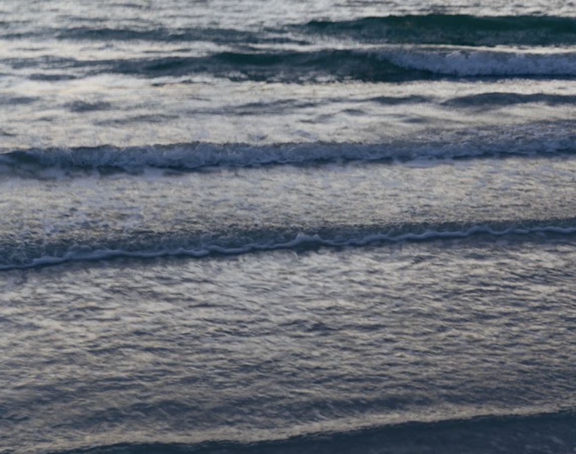 Close-up of ocean waves reflecting sunlight in the sea.