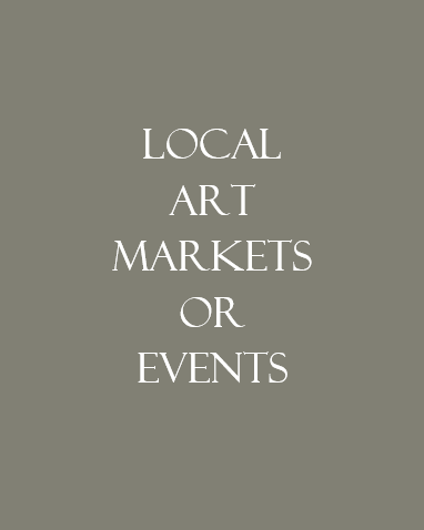 Text on a gray background that reads 'Local Art Markets or Events' in white capital letters.