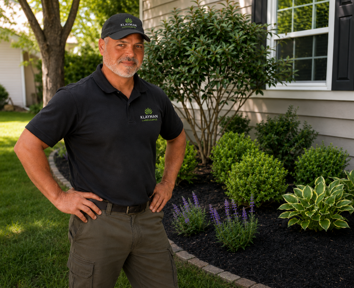 Klayman Landscapes seasonal landscape maintenance for a cleaned up garden bed