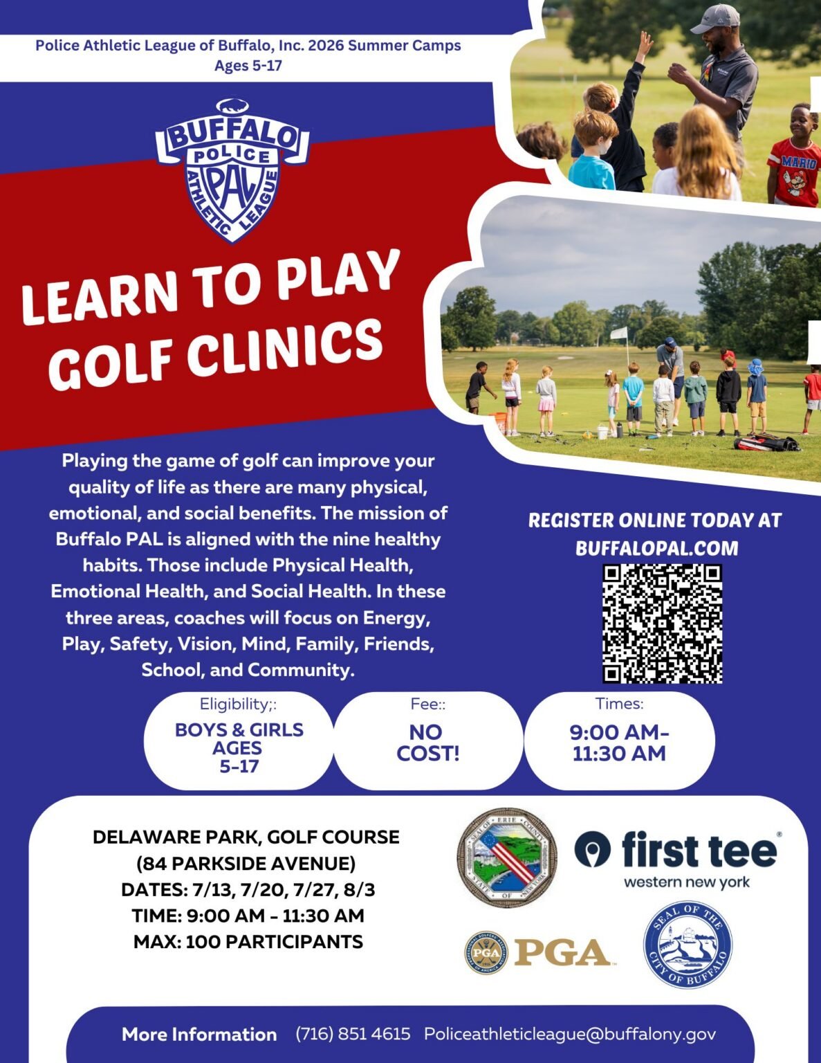 More Than 100 Buffalo Youth to Tee Off at Free PAL Golf Camp Days After City's Violent July 4th Weekend