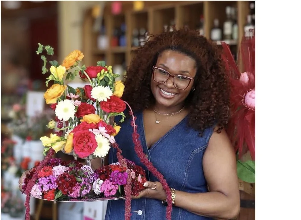 Black, queer woman florist, floral designer, and floral workshop expert in Washington, DC and greater DMV area