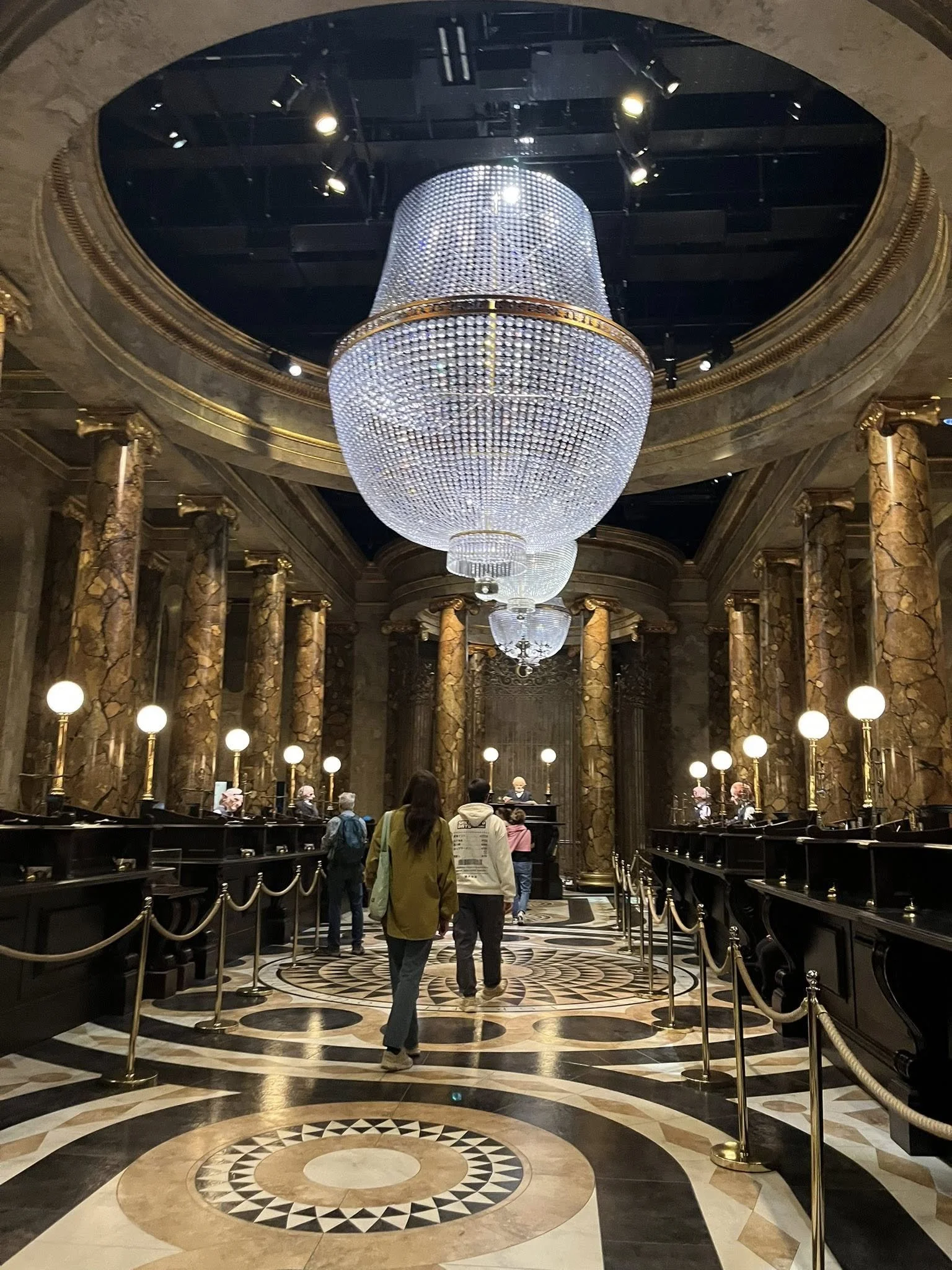 A view inside the set of Gringotts Bank on the Harry Potter Studio Tour in London