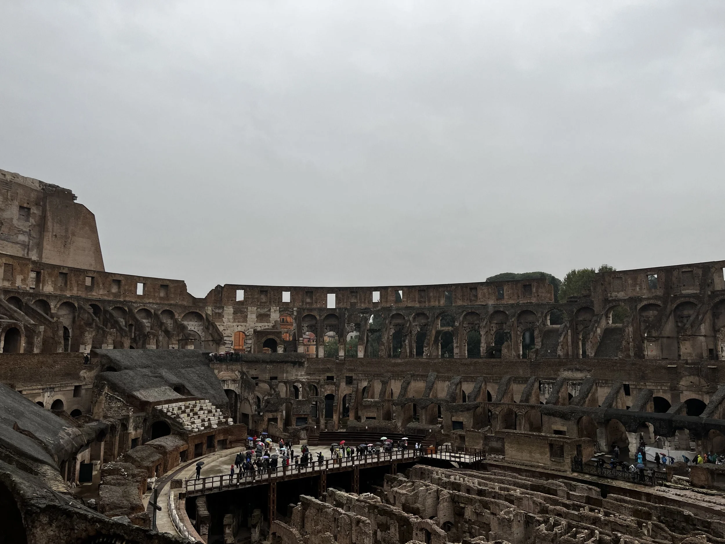 Visiting the Colosseum on a family vacation to Rome, Italy