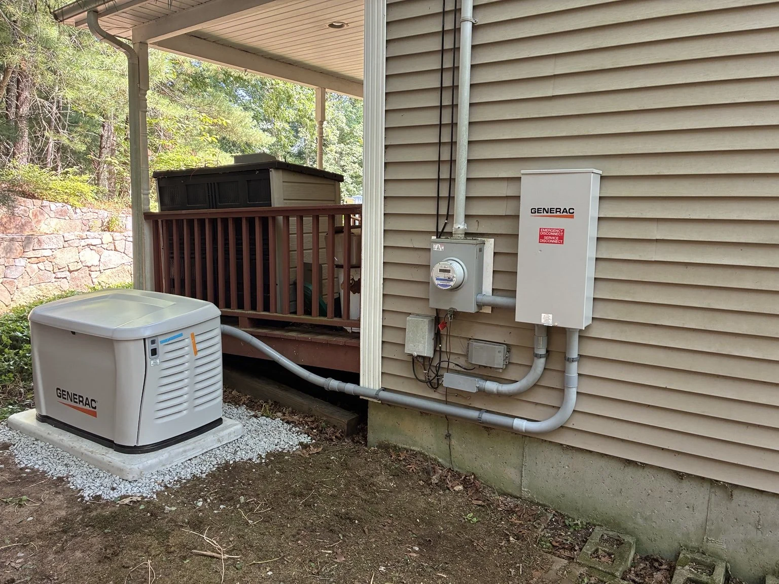 Generac standby generator and transfer equipment installed by Source Electric in Rhode Island