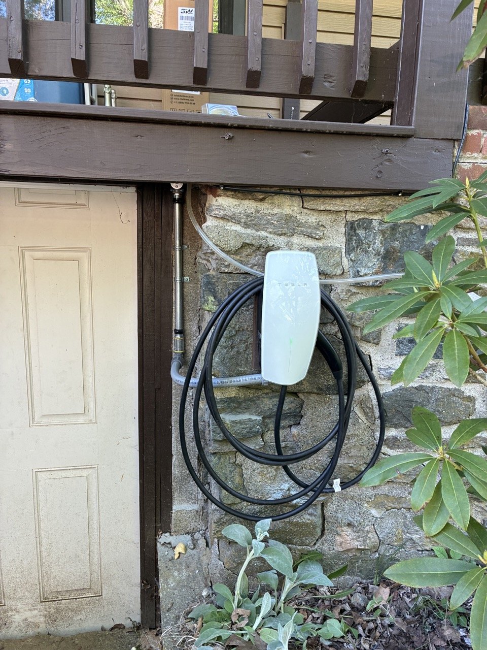 Tesla Wall Connector installed by Source Electric at a Rhode Island home