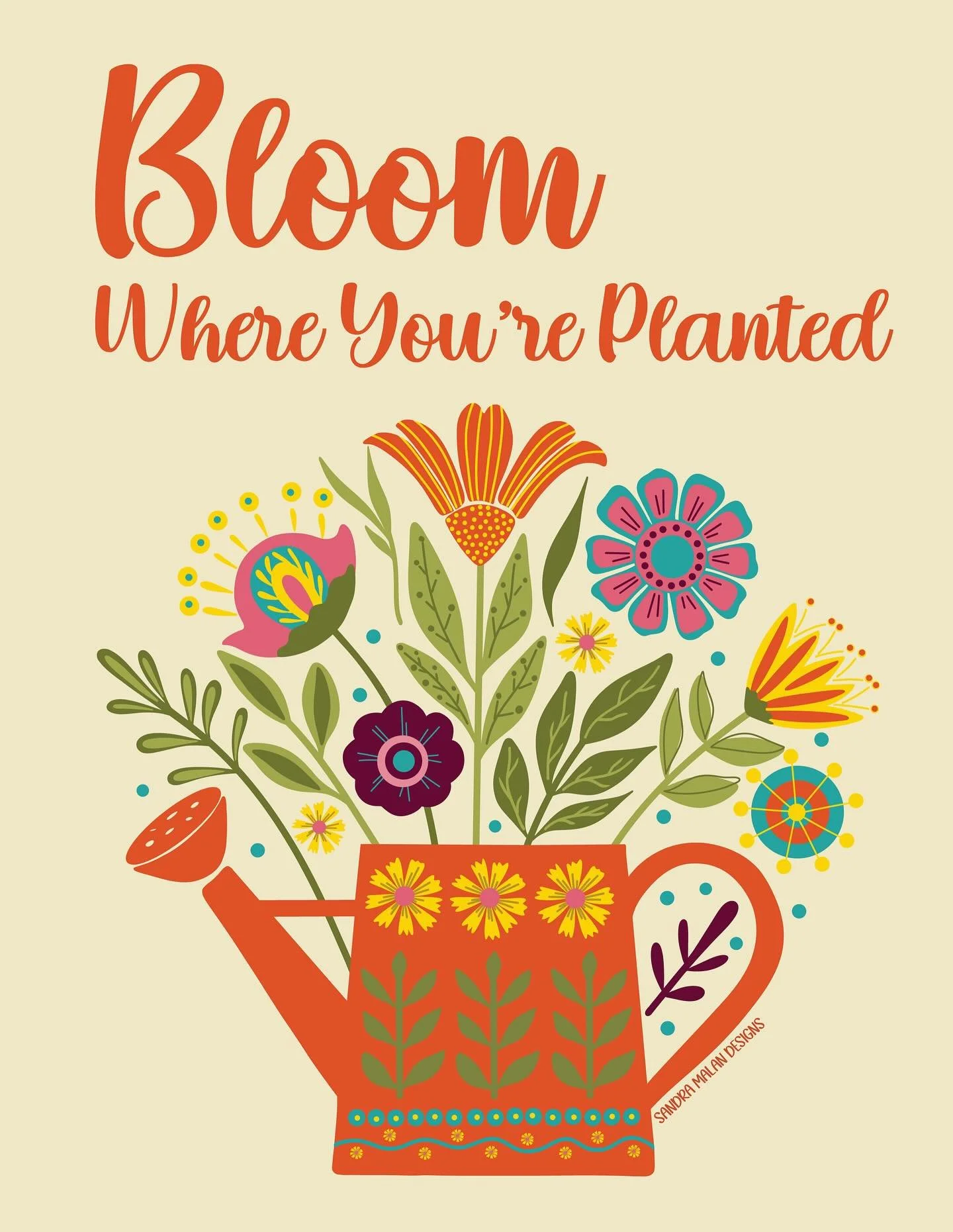 Happy Monday! So, quick question, if you were a flower in this watering can, which one would you be? I think I&rsquo;d be the bright orange one, bold and a little wild.

Save this little reminder for the next time you need a positivity boost and shar