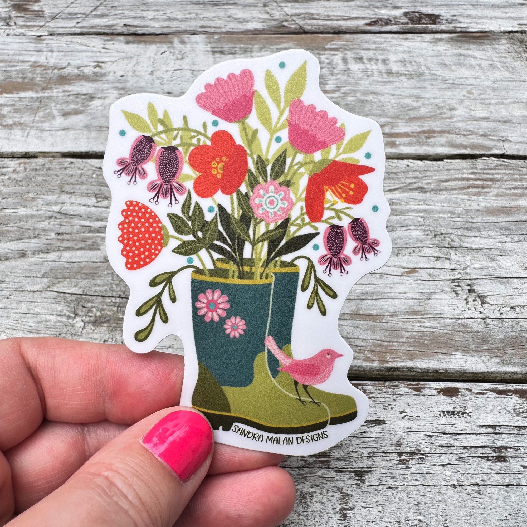 Flower Boot Sticker